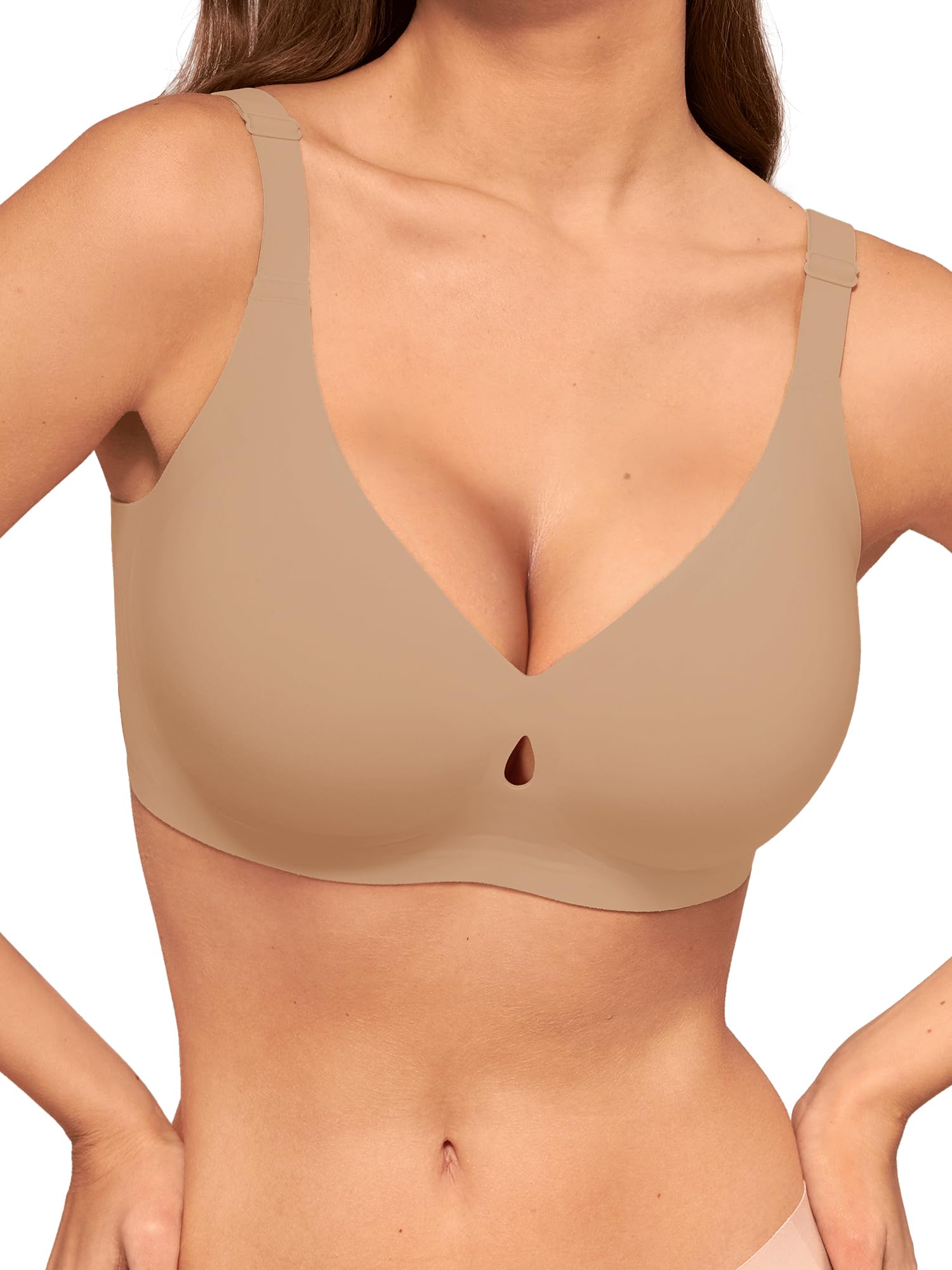 LUCKMEEY Bras for Women No Underwire Wireless Bras - Seamless Push Up Full Coverage Bralettes Comfortable Everyday Bra