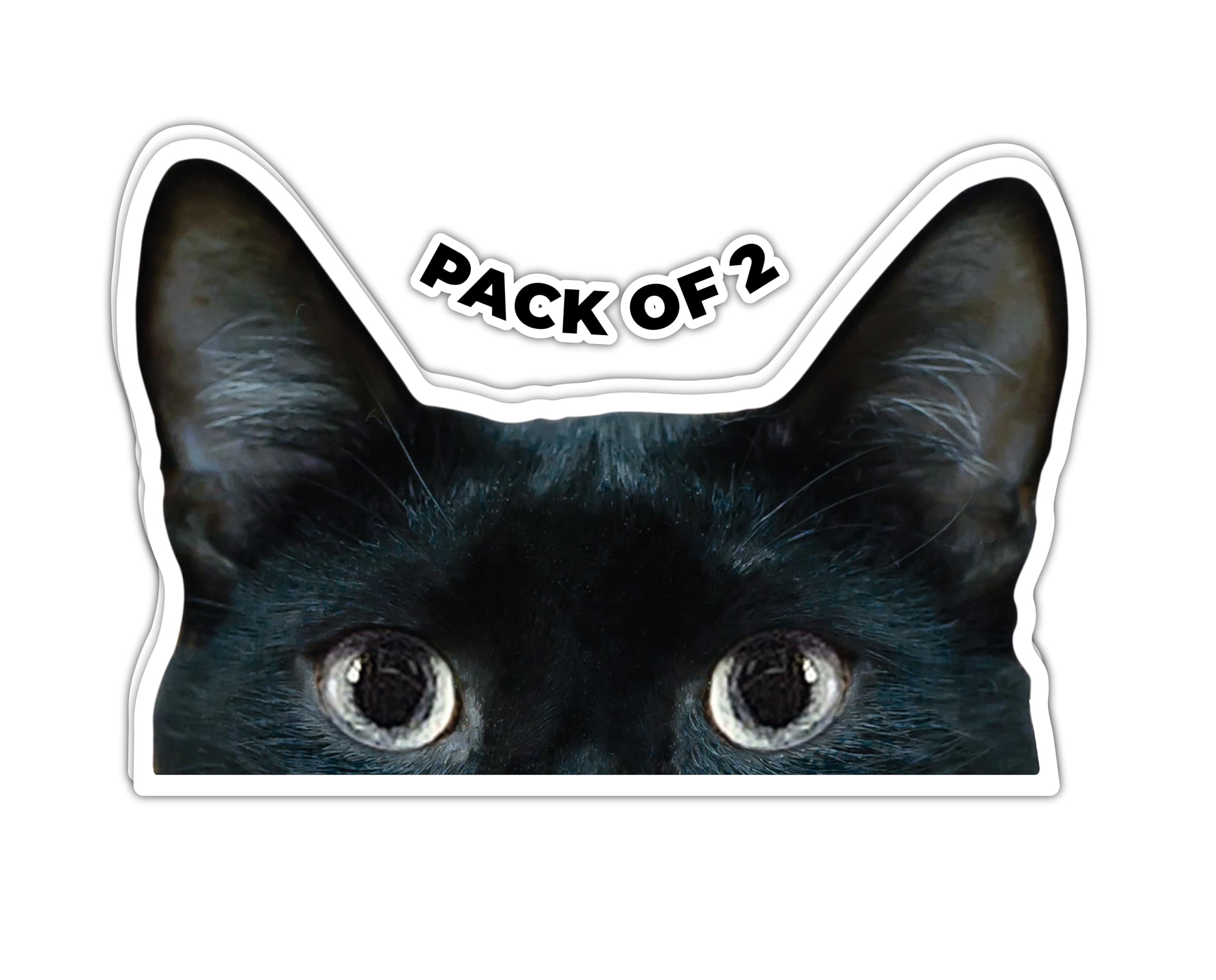 IMPERIAL VIBES| Peeking Cute Black Cat Kitty Car Vinyl Decal for Car Truck Van SUV Window Wall Cup Laptop, Waterproof Vinyl Window Bumper Sticker| 3