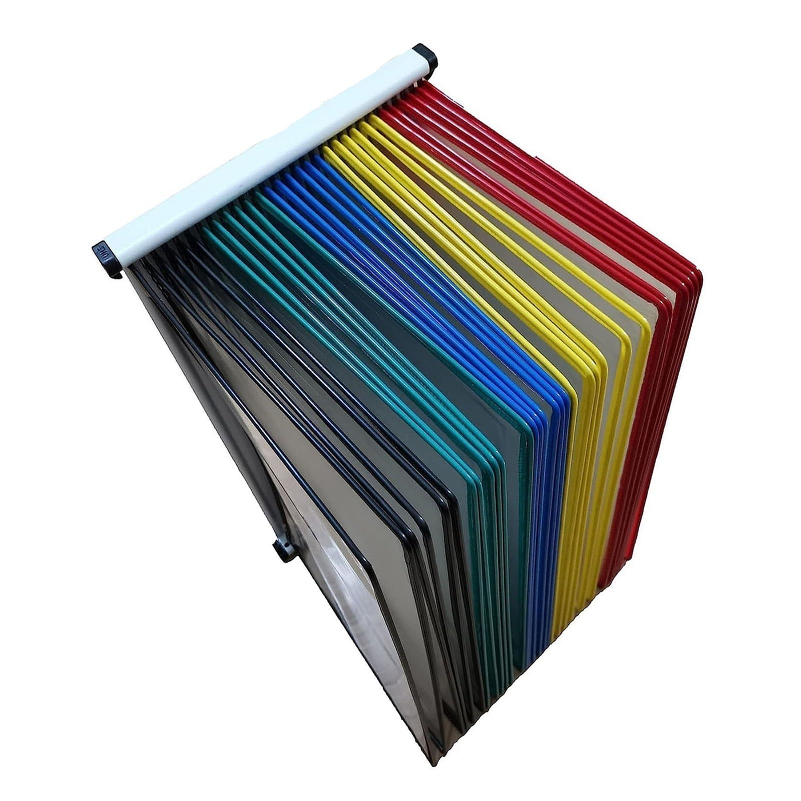 carpeta con páginas que se pasan, Metal y PVC 30 bolsillos expositores, tamaño carta, organizador de referencia escritorio oficina, estante almacenamiento