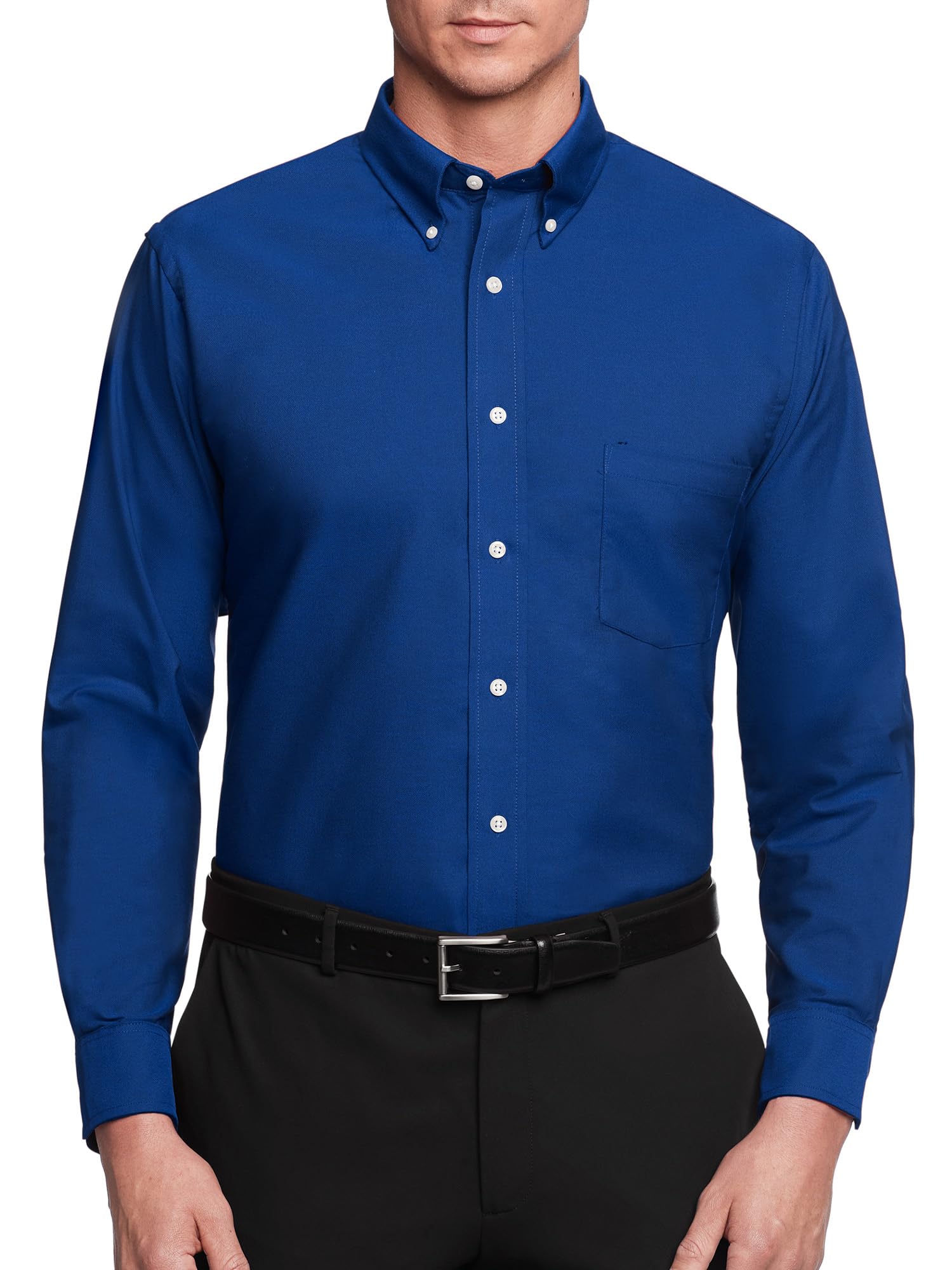 Van Heusen Men's Dress Shirt Regular Fit Oxford Solid, English Blue, XL