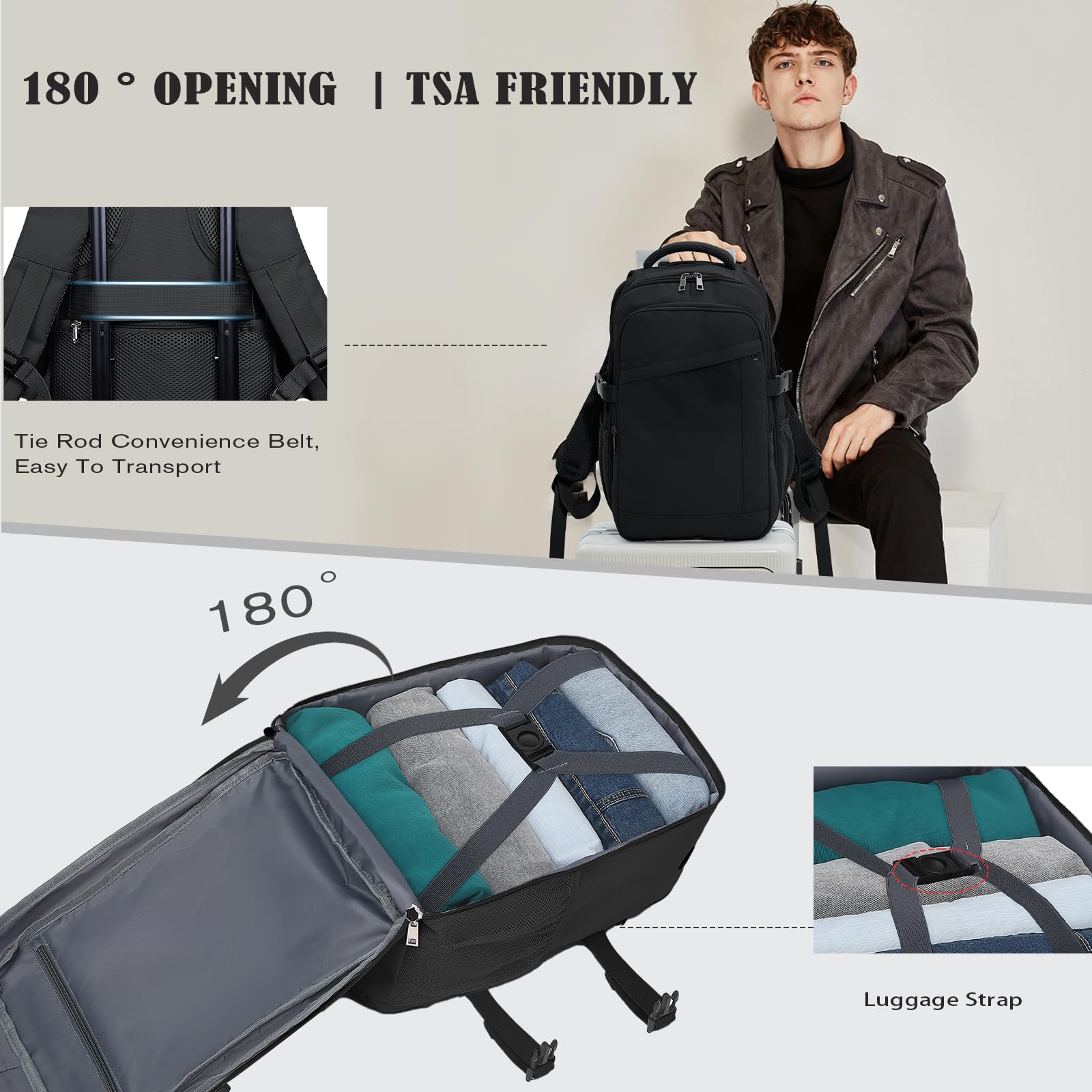 Hayayu Zaino Per Easyjet 45x36x20 Zaini Da Viaggio Aereo Bagaglio A Mano 45x36x20 Per Easyjet Borsa Da Viaggio Valigia 30l Zaini Casual Con Tasche Antifurto