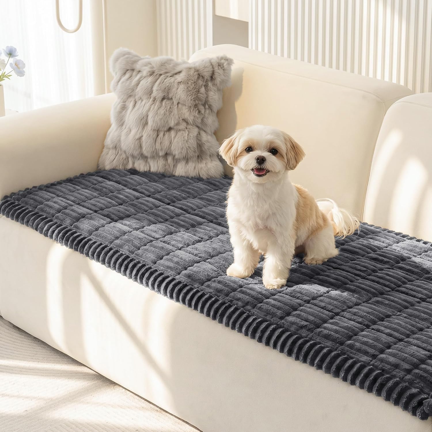 Photo 1 of MEETSKY Sofa Slipcover - Dark Grey, Pet Friendly, Washable