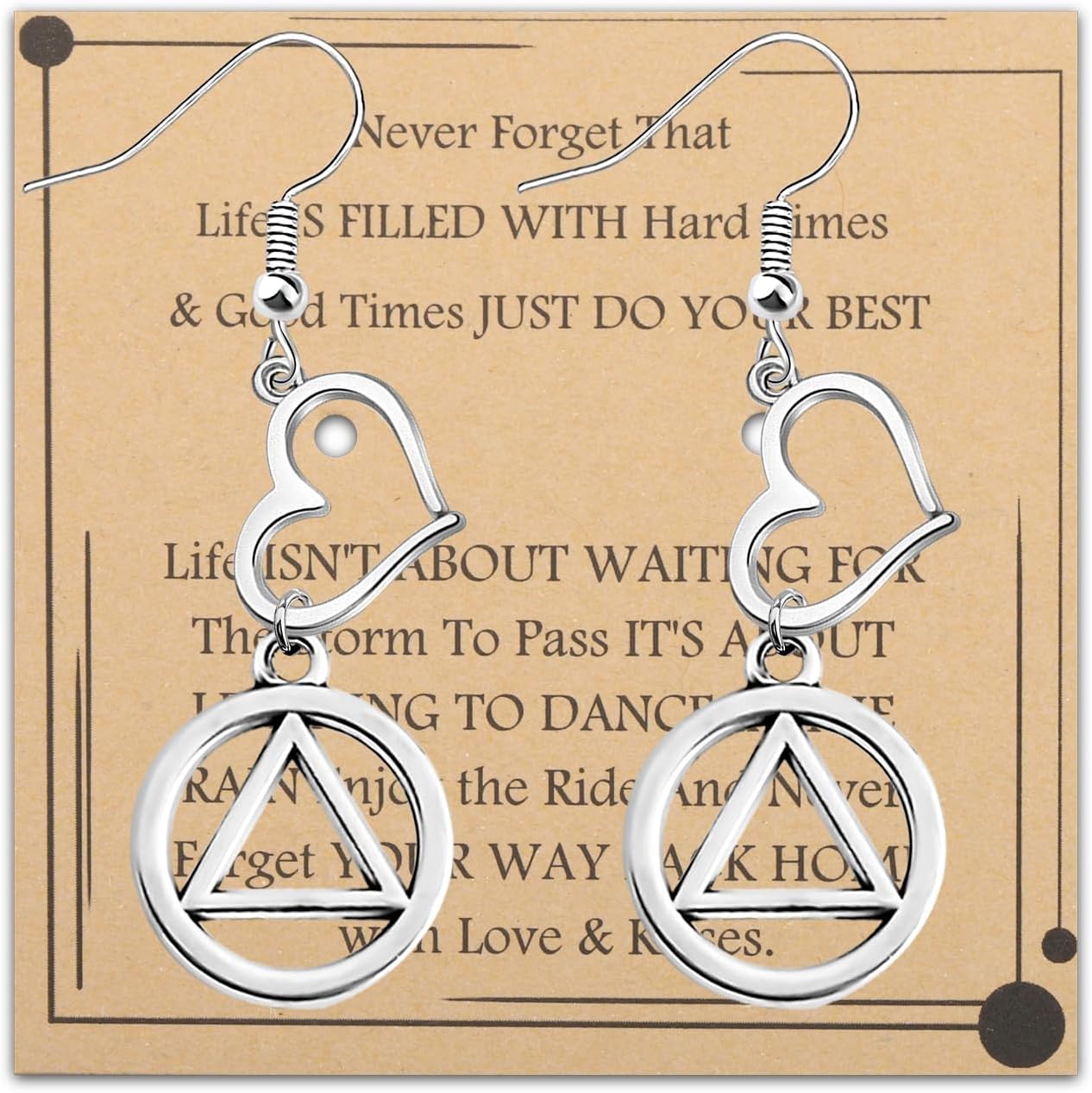 AA Earrings Alcoholics Anonymous Gifts AA Sober Gifts Recovery Sobriety Jewelry AA Sponsor Gifts