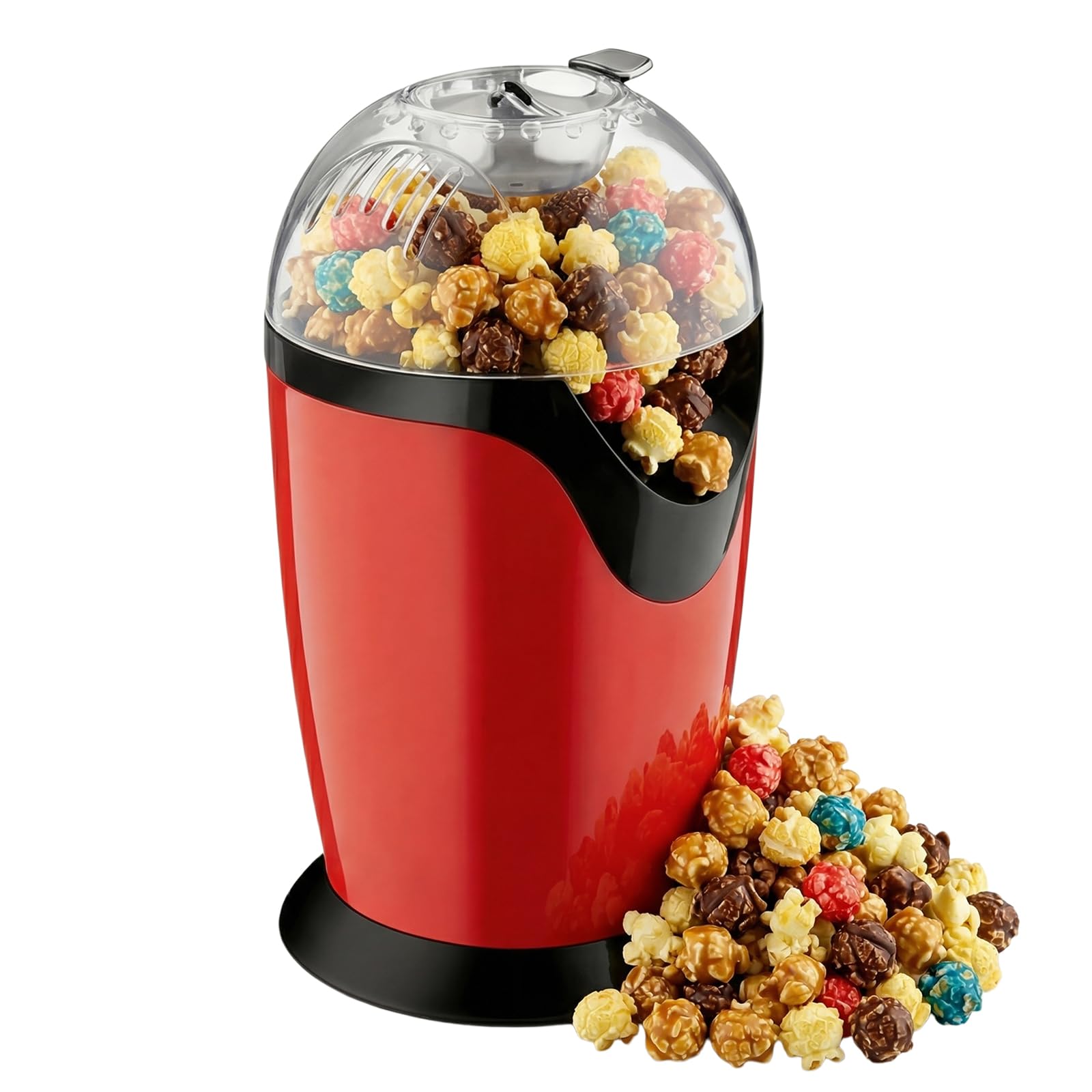GOMETY Máquina de palomitas de maíz de aire caliente, 1200 W, máquina para hacer palomitas de maíz, gran capacidad, cubierta transparente, sin grasa, sin aceite, saludable maïs Snack para el hogar