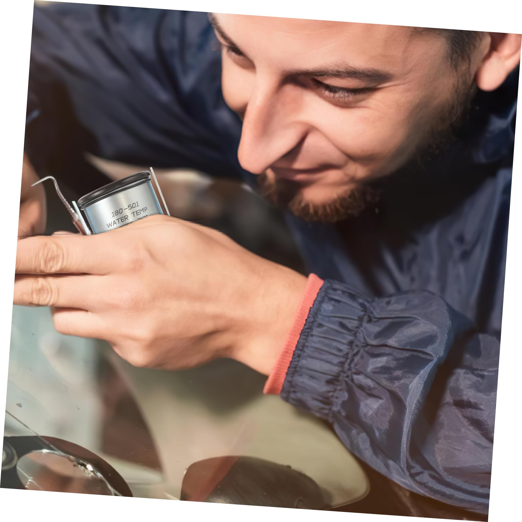 Indicatore Temperatura Auto 52mm Meccanico con Sensore, Argento