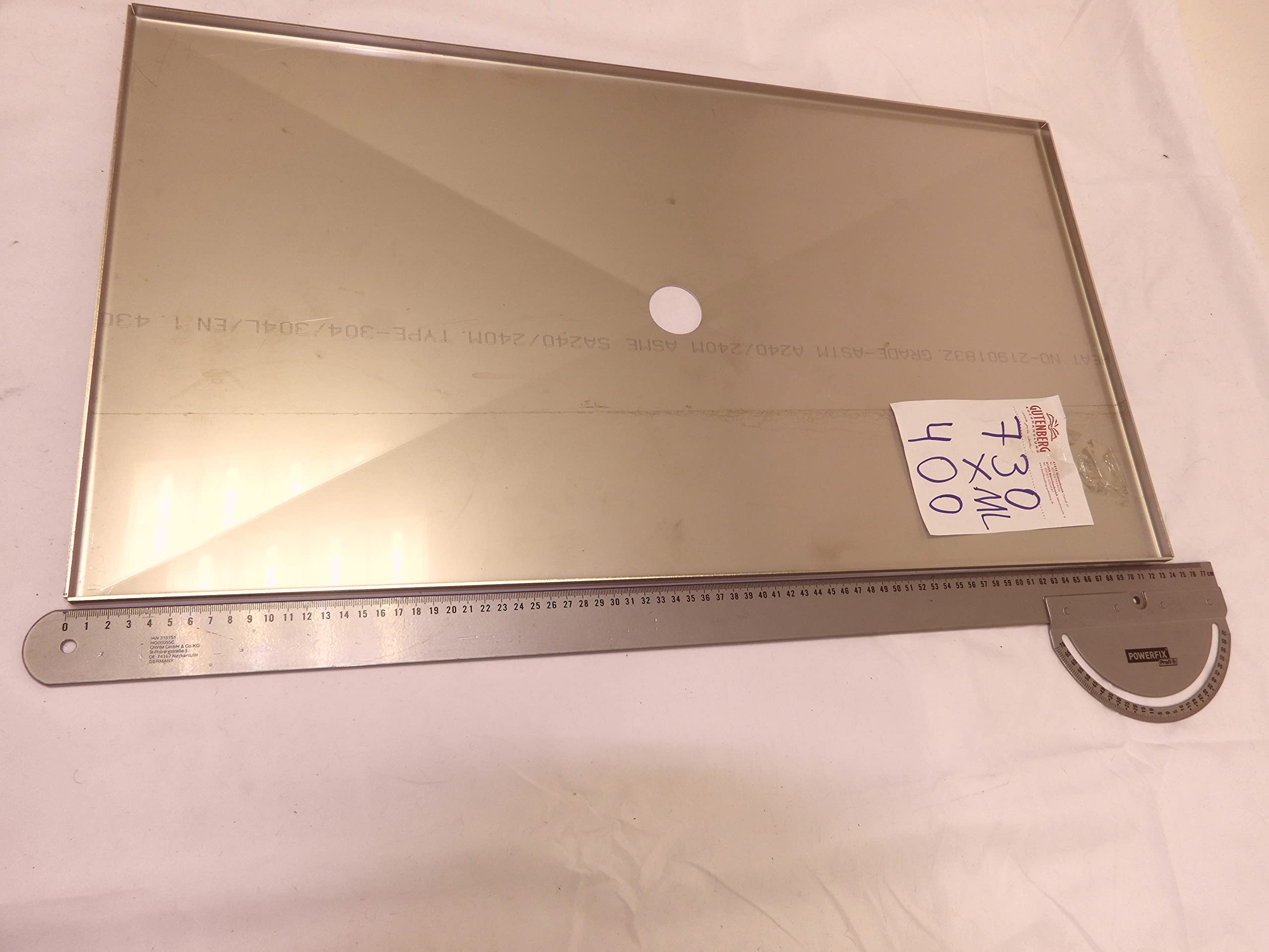 Vaschetta antigrasso in acciaio inox V2A Hz1BBQde, variabile, in tutte le misure, super ricambio per diverse griglie a gas, in acciaio inox (730 x 385 x 15 mm, con foro al