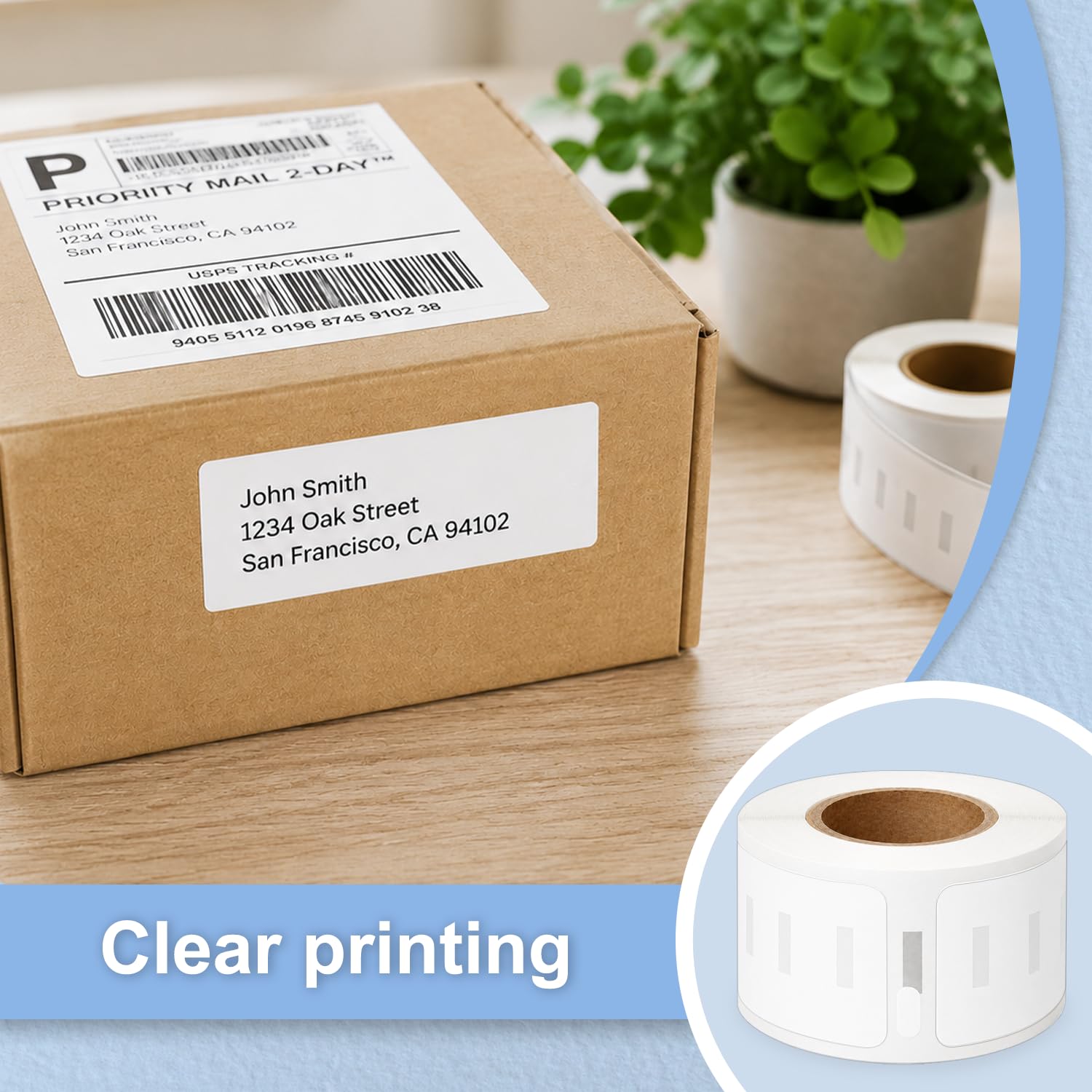 DOREE 12 rotoli 99010 S0722370 Etichette standard per indirizzi, 28x89 mm | etichette 28 mm x 89 mm compatibili con Dymo LabelWriter 400, 450, 450 Duo, 450 Turbo 4XL, 320 (130 etichette per rotolo)