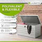 Juskys Scatola di stoccaggio in metallo Limani 380 litri – contenitore da esterno impermeabile e chiudibile a chiave – box da giardino per cuscini, Bianca - 5