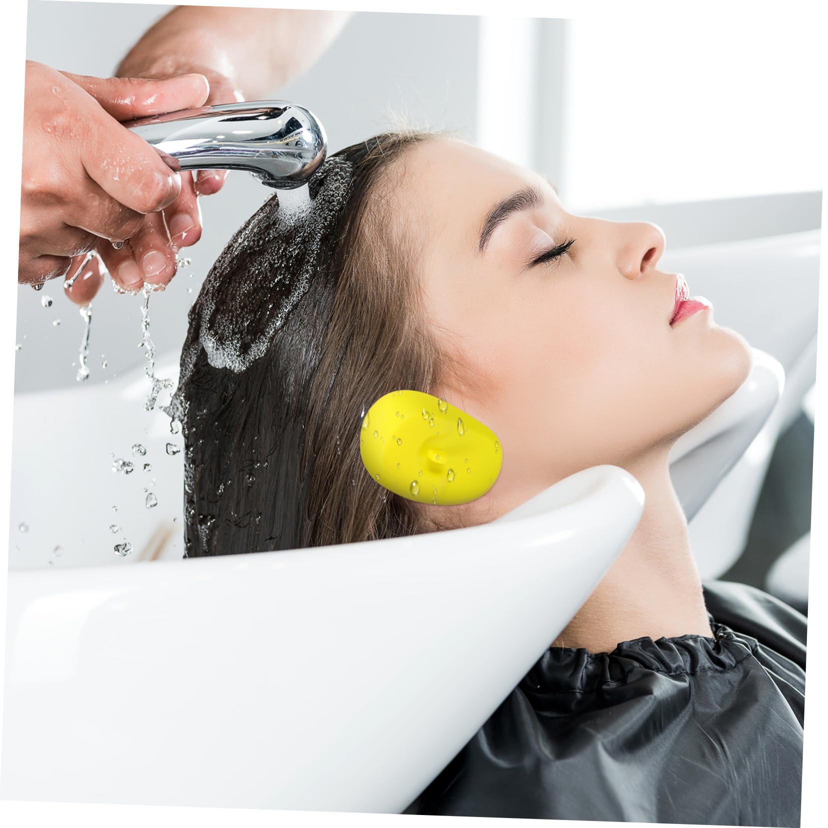 KALLORY 2sets Hair Dyeing Ear Covers Plastic Ear Protectors for Blow Dryer Heat Protection Shields Salon Accessories Comfortable Reusable 6pcs*2