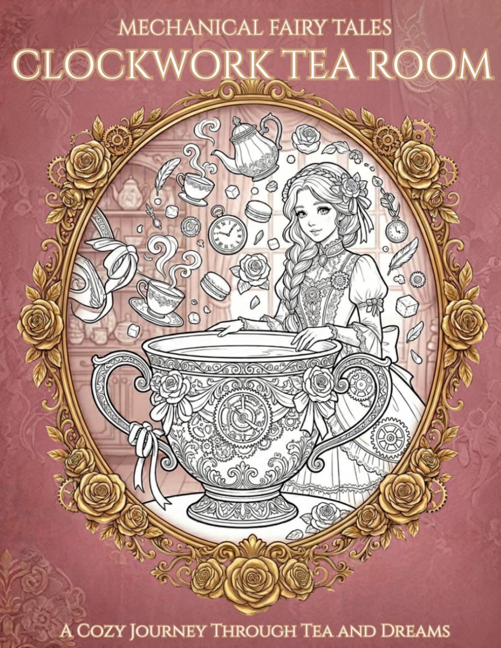 Mechanical Fairy Tales: Clockwork Tea Room: Fantasy Coloring Book for Adults