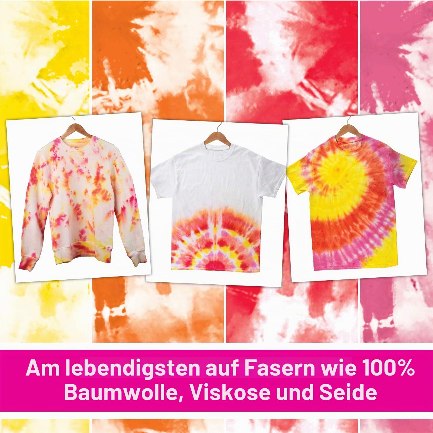 Tulip One-Step Tie-Dye Kit Block Party Batikfarbe, 473 ml, 8 Farben, Regenbogenfarben