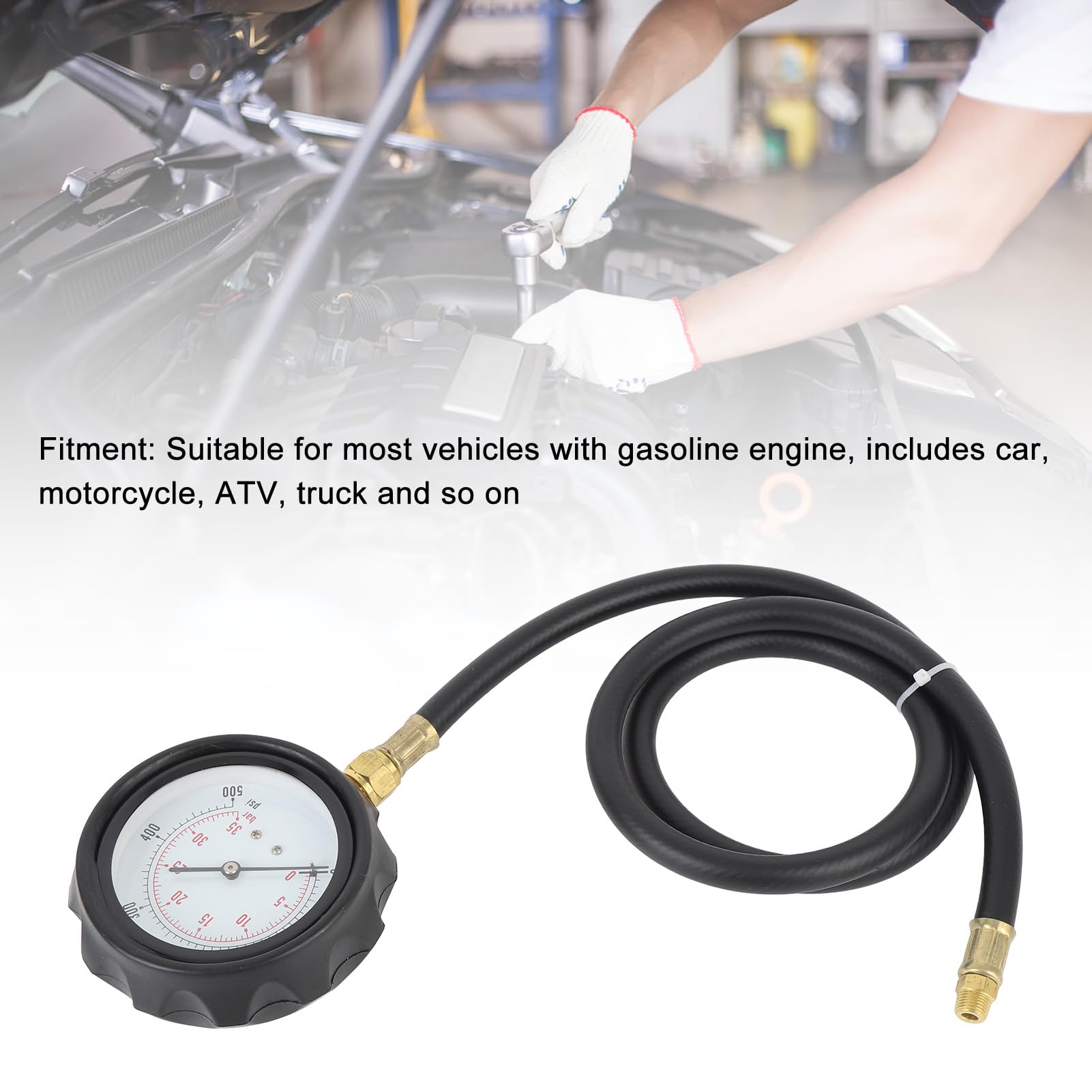 12 Pezzi di Pressione Dell'olio Motore 0 a 500 Psi Kit Strumento di Strumento di Strumento Fluido Trasmissione Automatico Conte Misuratore di Pressione del con Tubo e Adattatori