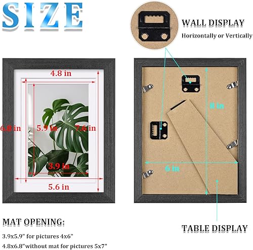 Vista 479 de Egofine Portarretratos de 9 x 12 pulgadas hecho de madera maciza con plexiglás, fotos de 5 x 7/6 x 8 con paspartú o de 9 x 12 pulgadas sin paspartú