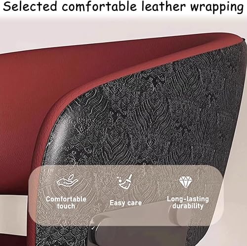 Miniatura 5 de YVYKFZD Juego de sillas de comedor, silla de comedor con patas de metal y respaldo curvo, sillas de cocina tapizadas de cuero, reposabrazos, silla