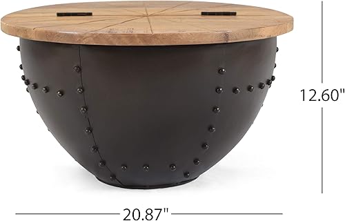 Miniatura 7 de Christopher Knight Home Mabel - Mesa de centro natural, color negro