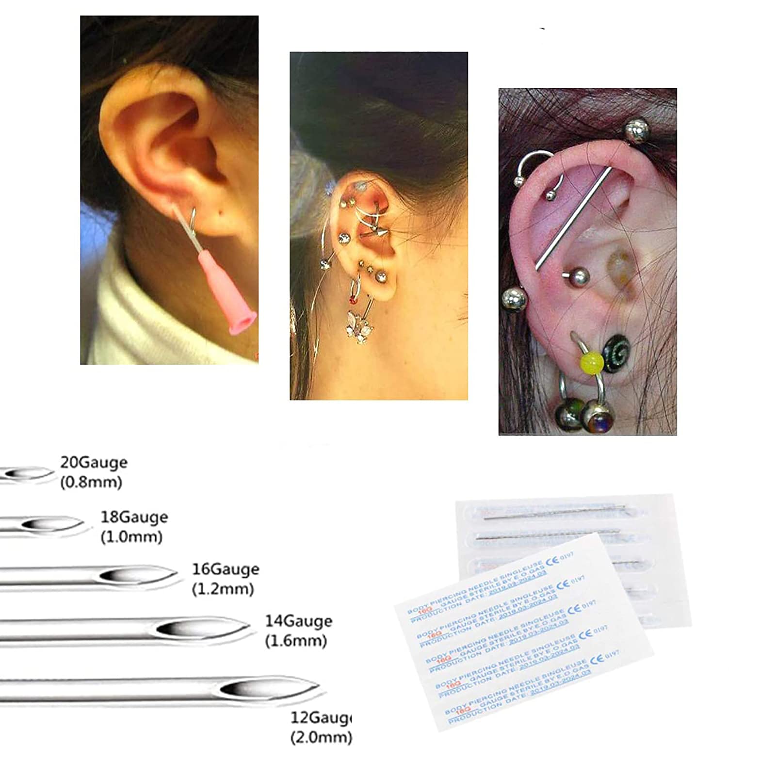 Buy Piercing Needles Unihubys 50pcs Mixed Piercing Needles 12G 14G