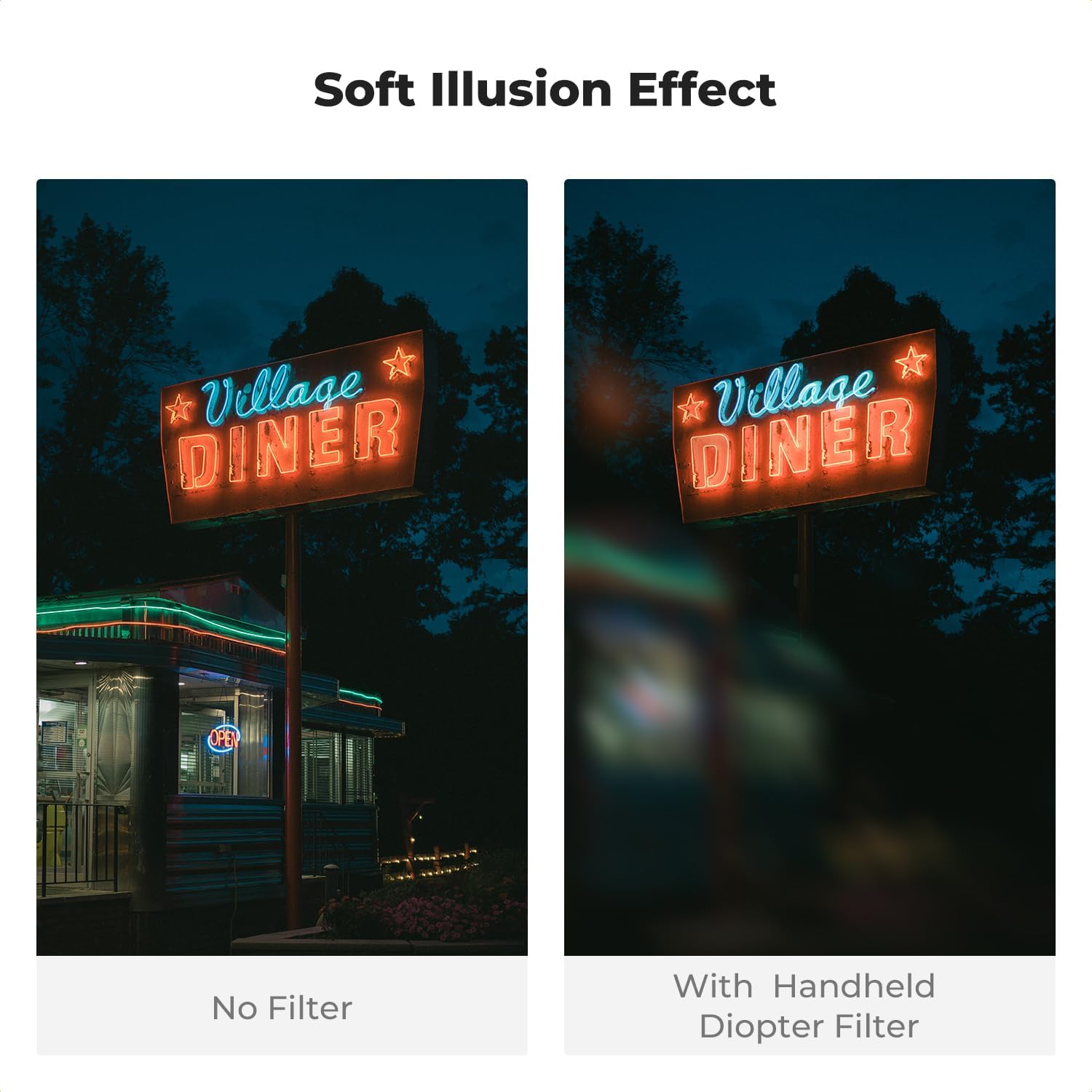 K&F Concept 100mm Handheld Diopter Filter Special Effects Optical Glass Prism for Camera Lens