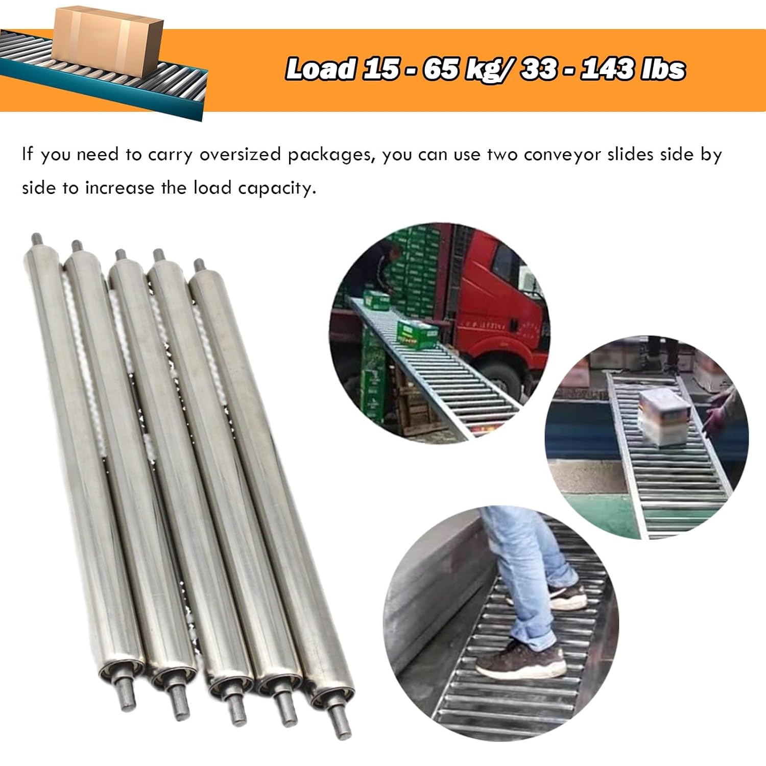 30 Pack Heavy Duty Conveyor Rollers - 4 to 40 Inch Gravity Rollers for Table Saw, Dog & Cat Gates - Perfect for Conveyor Systems (Length 750mm / 29 1/2")
