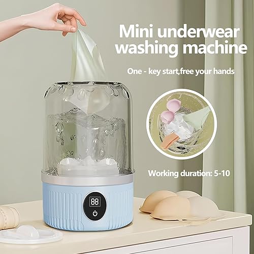 Miniatura 2 de Mini lavadora portátil mejorada 2025 para ropa interior, lavadora inalámbrica recargable, ideal para sujetadores, lencería y calcetines, diseño
