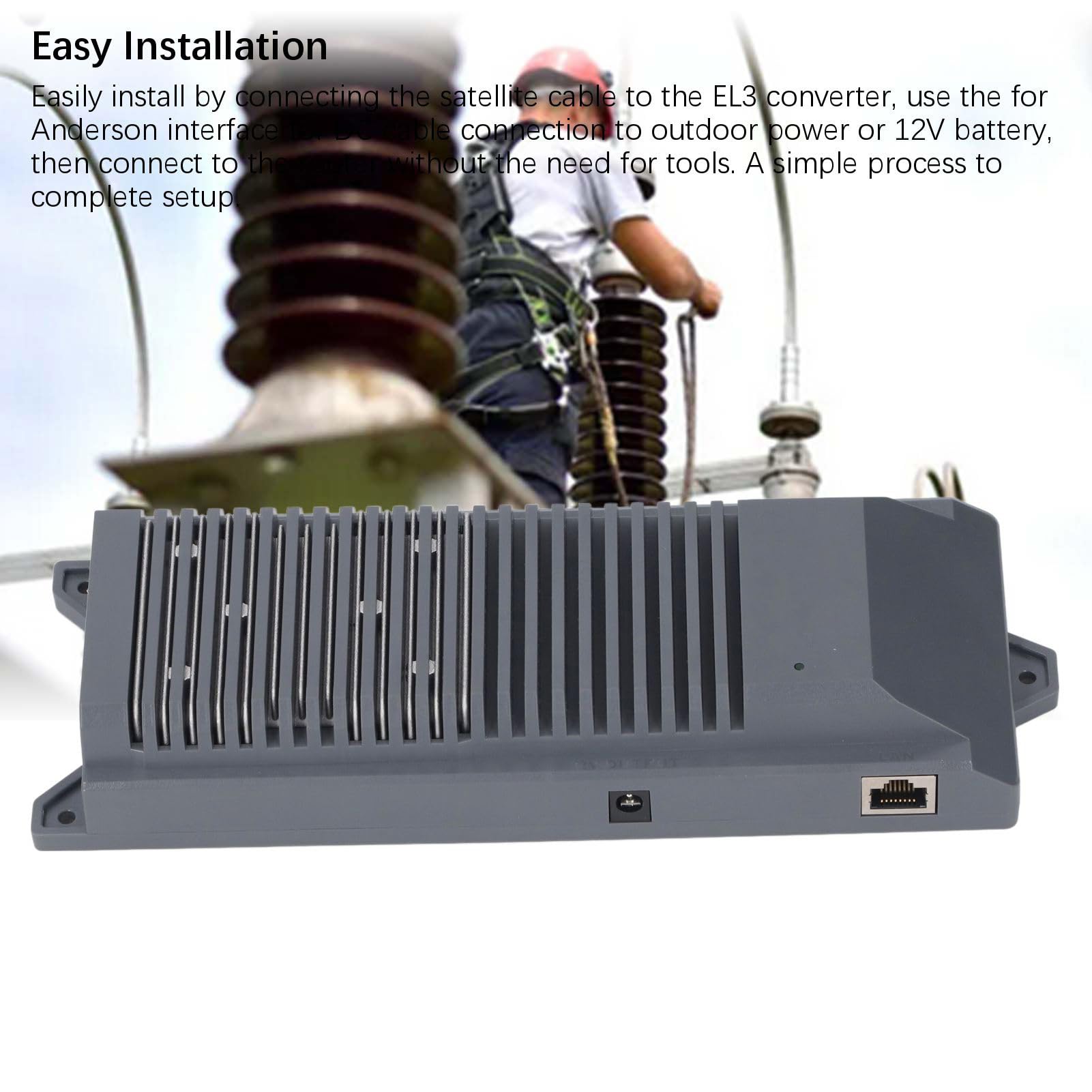 EL3 DC Power Converter Kit para Gen 2 Dishy, ​​DC10-30V a PoE DC48V 150W 5 en 1 Internet Rápido Al Aire Libre, Kit de Conversión 12V con Convertidor DC