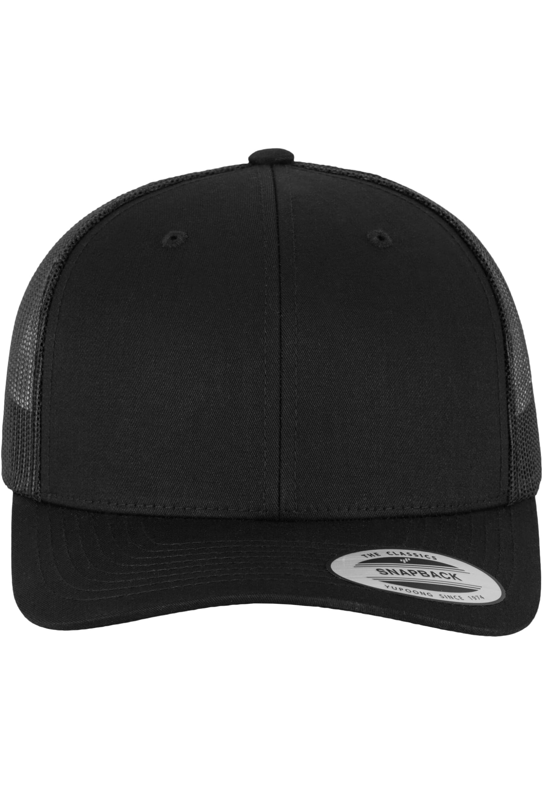 Flexfit Unisex Retro Trucker Cap, Klassische Trucker Cap mit Mesh-Rückseite, Kids, Black