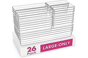 Criusia 26 Pack Storage Clear Bins
