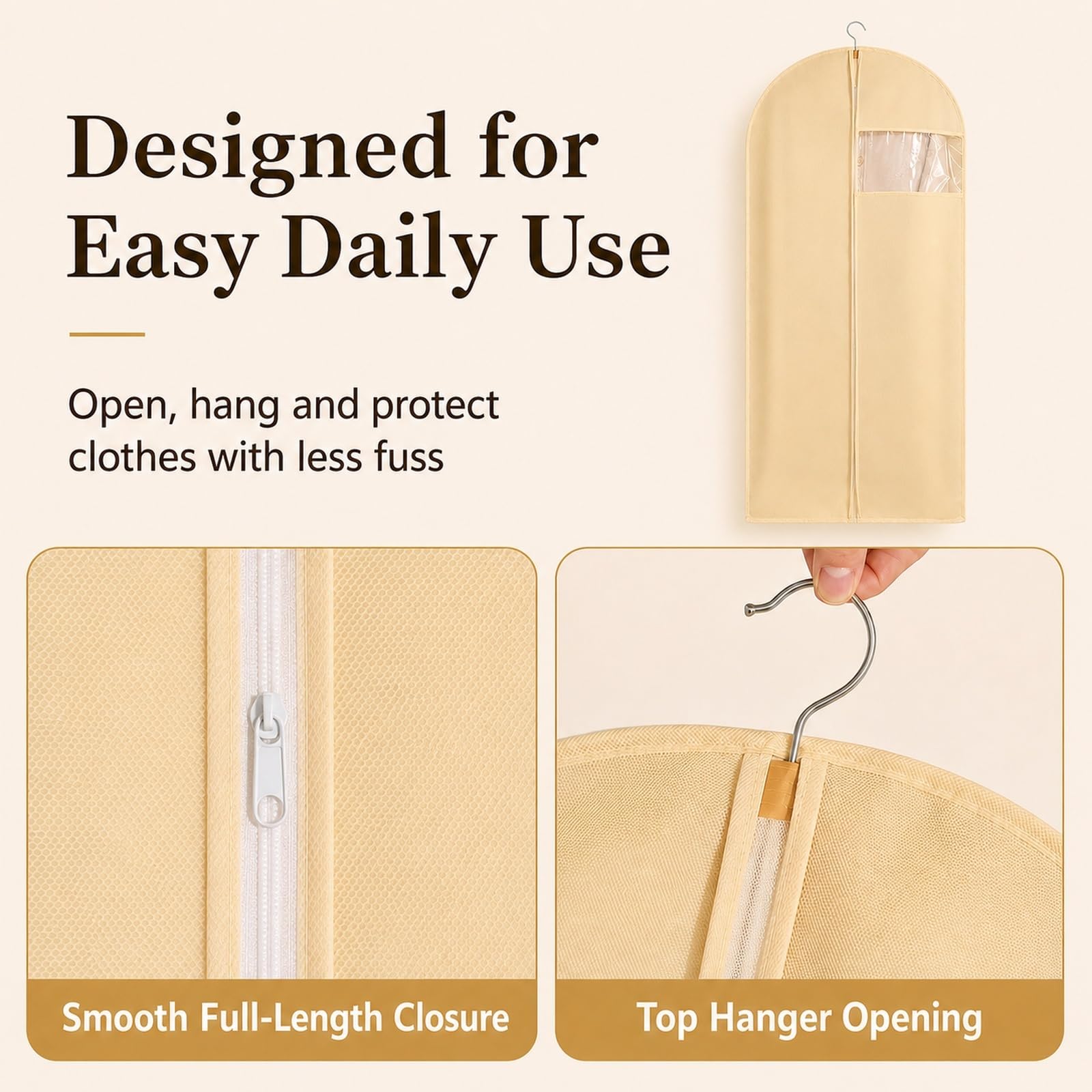 Bolsas Guardar Ropa Funda Ropa PEVA Fundas con Cremallera Fundas Ropa Transparente Protector de Prendas Bolsas para Colgar Ropa Antipolvo para Colgar Ropa para Cambios Temporada