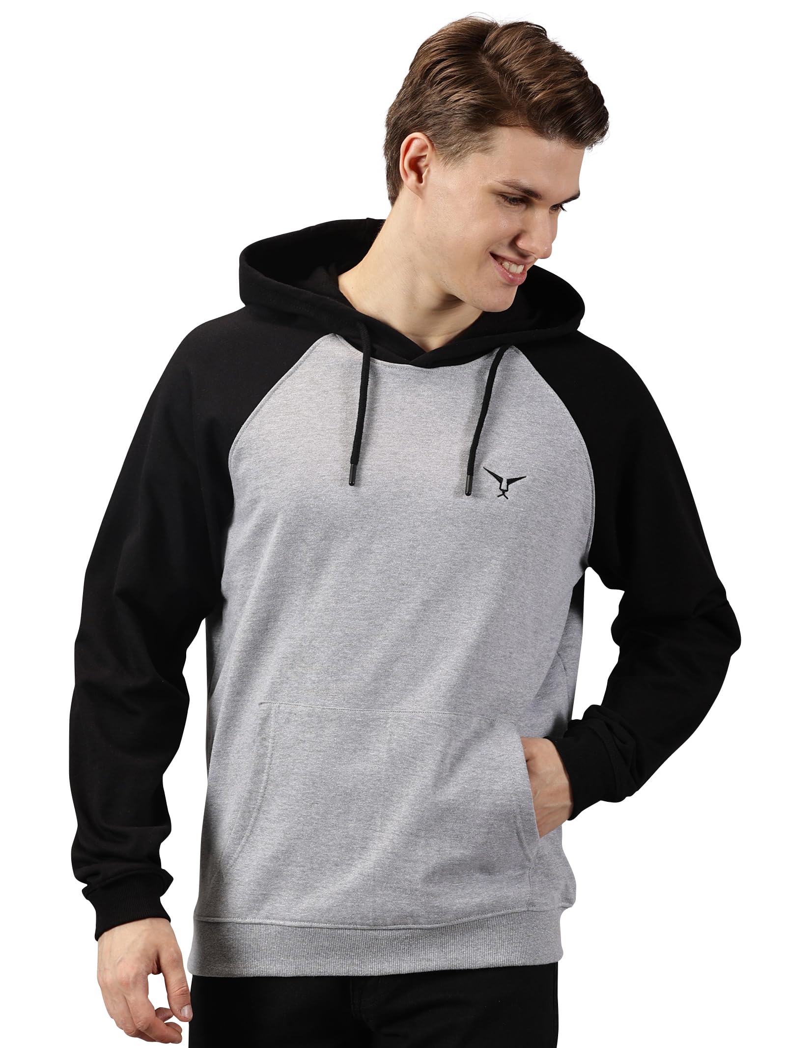 - Men’s Cotton Raglan Sleeve Solid Hoodies | Regular Fit Hooded Neck Full Sleeve Sweatshirt | Everyday Comfort and Warmth | Stylish Hooded Jacket for Men