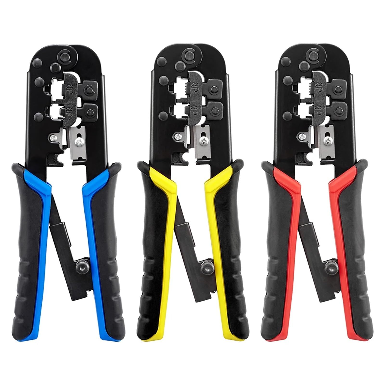 AVIMYA Ethernet LAN RJ12 RJ11 RJ45 Crimpatrice a cricchetto Cavo di Rete Crimpatrice Pinza spelafili for Spina modulare 8P 6P (Color : 1KT-6820)