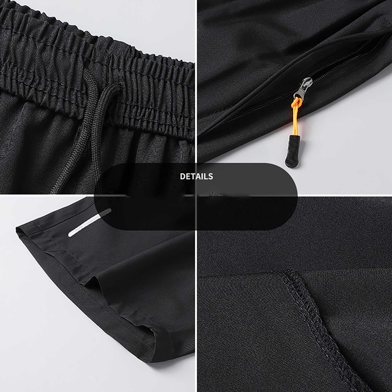 Ice Silk Quick-Dry Athletic Gym Shorts Men's 5 Inch Inseam Shorts 3 Pack | Ultra oddychające lodowe jedwabne szorty dla mężczyzn, lekkie, zapinane na zamek błyskawiczny, do treningu i biegania