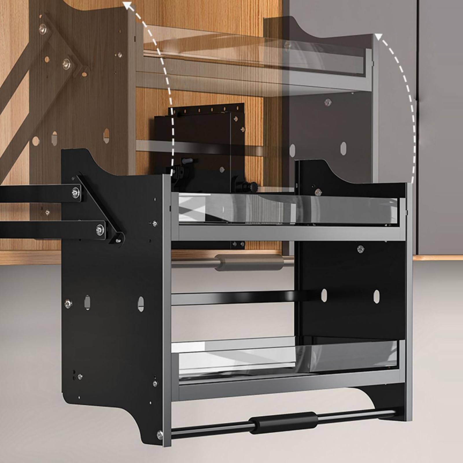 Étagère déroulante, organiseur de rangement robuste pour étagère à épices de cuisine et espace supérieur
