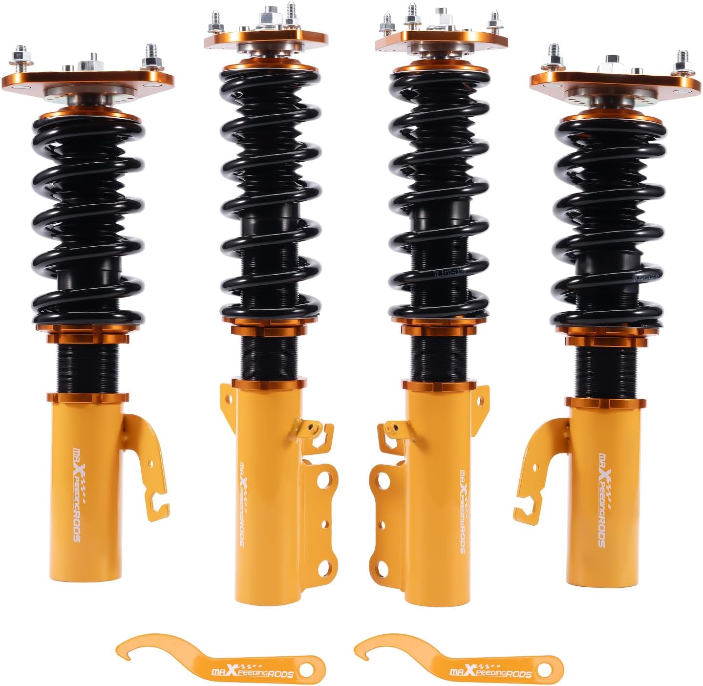 maXpeedingrods Coilovers for Toyota Celica GT GTS FWD 1989-1993, for Toyota Celica FWD 11.1993.11-1999.08, Height Adjustable Coilovers Suspension Kit, Preset Damping Lowering Kit Gold
