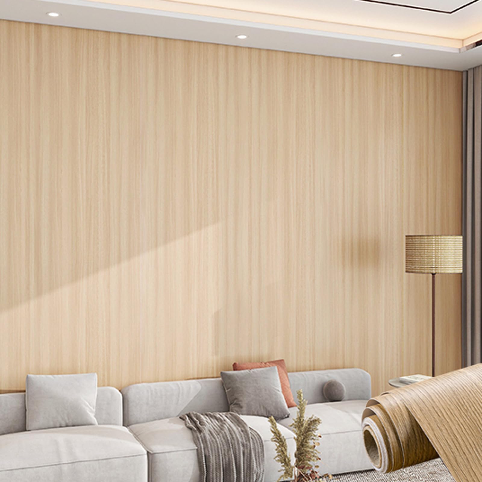 Papier peint imitation bois adhésif mural lavable pour meuble