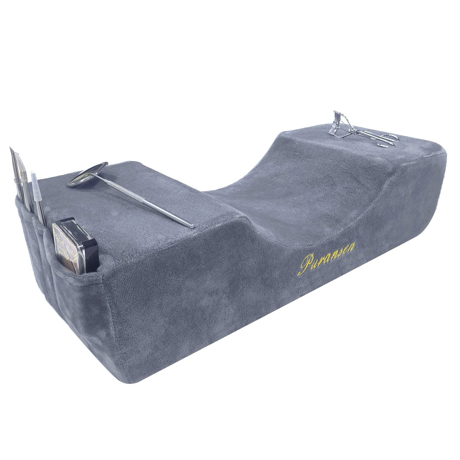 Puransen Eyelash Extension Pillow - Salon Memory Foam Neck Support with Velvet Cover Portable Lash Technician Pillow for