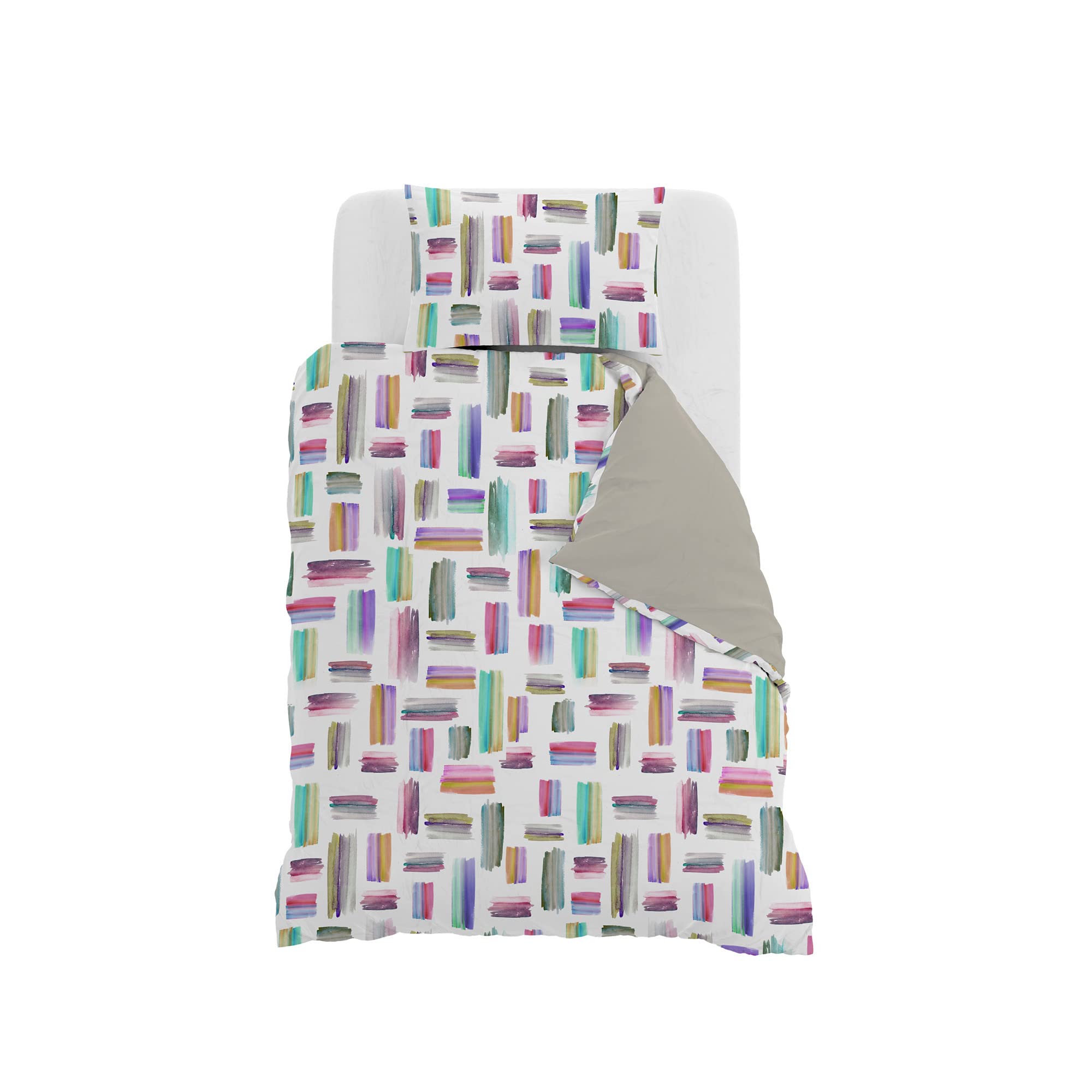 Set Copripiumino Fantasy, Lavorato in Italia - Parure Copri Piumino - Sacco Piumone 200x200 cm con Patella e federa Cuscino, Piazza e Mezza, Multicolor