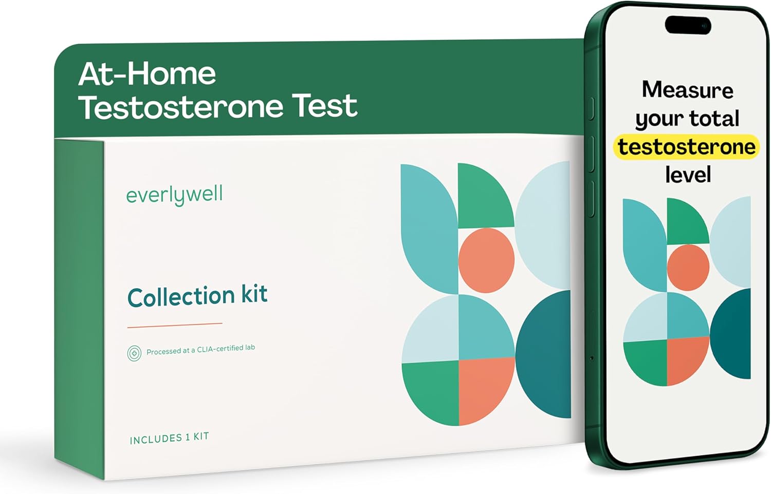 Everlywell At-Home Testosterone Collection Kit for Men, Measures Total Testosterone Level for Accurate Results from CLIA-Certified Labs, Ages 18 Plus