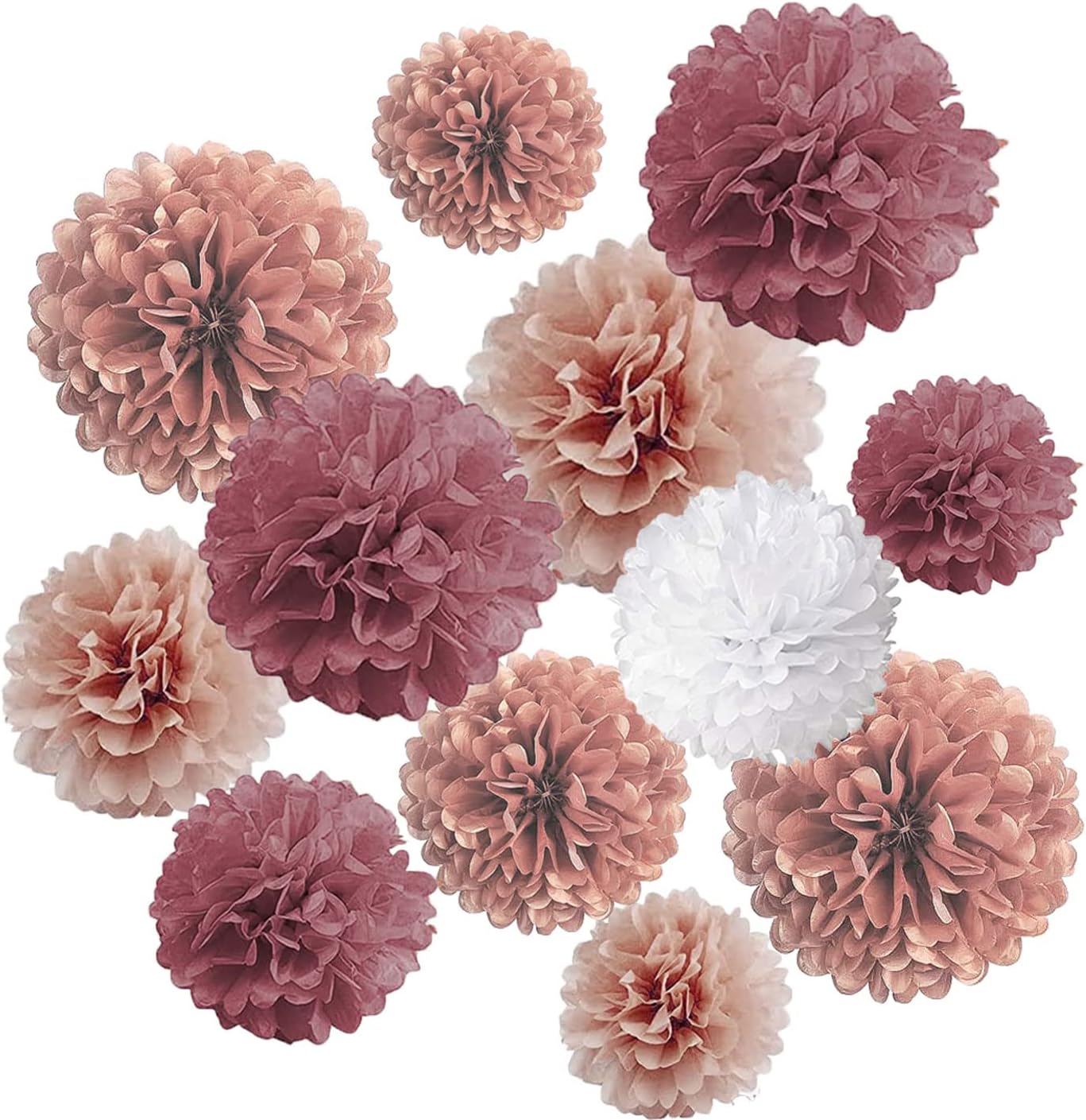 CC wonderland zone Rose Gold,Pink and White Paper Pom Poms