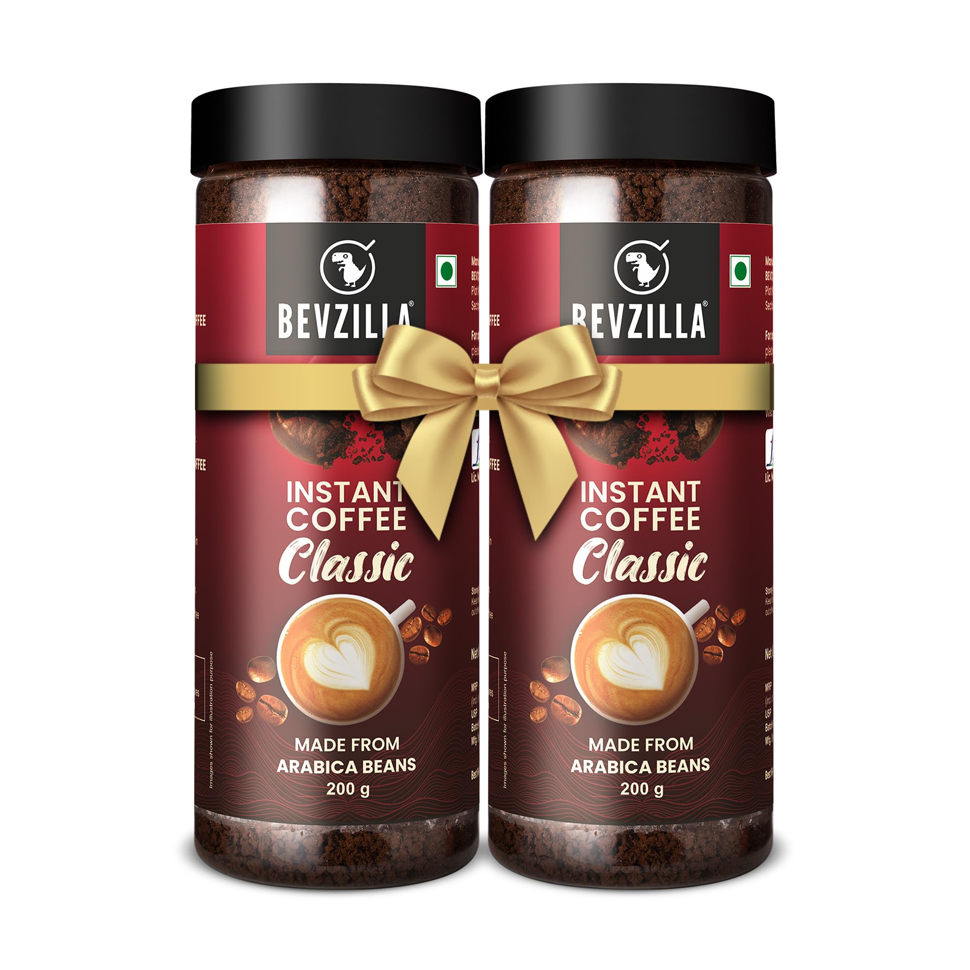Bevzilla 400 Gram (200GMx2) Classic Instant Coffee Powder | Arabica Beans | Best For Espresso, Latte & Cappucino | Enjoy Hot & Cold