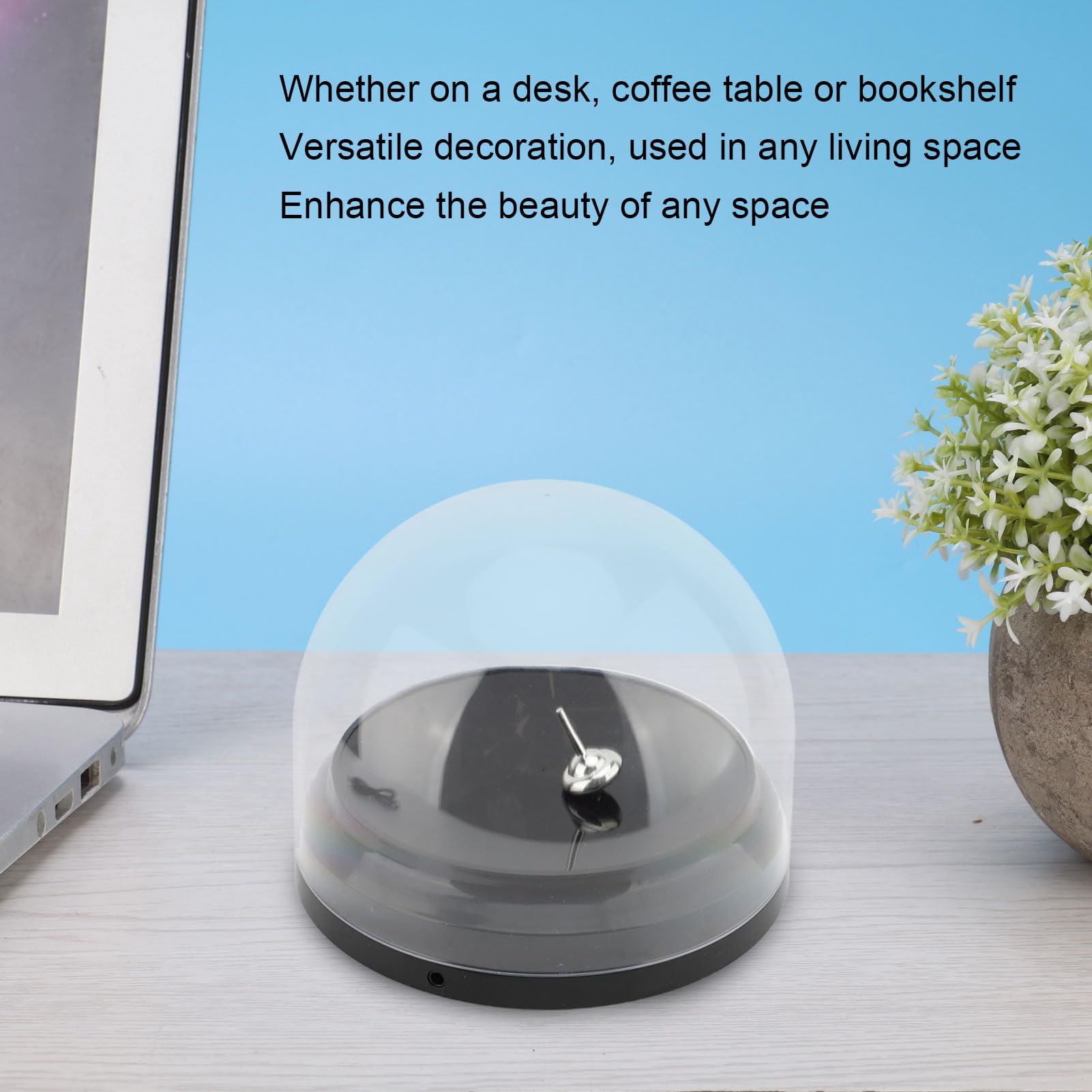 Metal Rotating Gyro Desktop Toy with Magnetic Base, Black Home Decoration Ornament for Endless Entertainment and Relaxation,