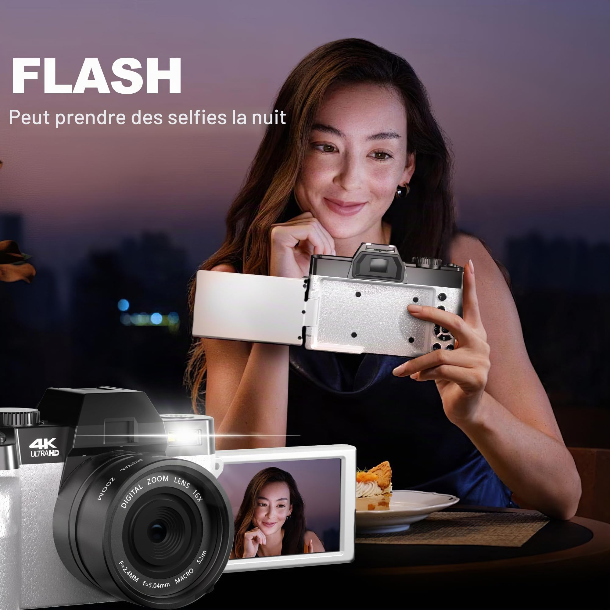 G-Anica Appareil Photo numérique, 48MP pour la Photographie avec WiFi et contrôle d'application, 4K Vlogging Camera, Parfait pour Les utilisateurs débutants et Les débutants avec Macro&Wide Lens