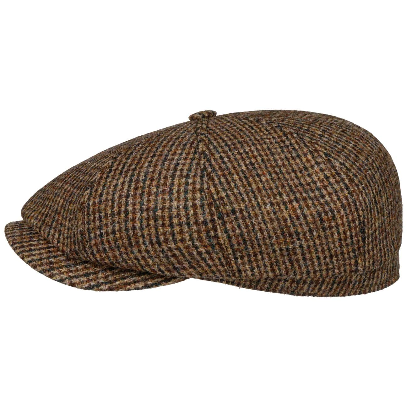 Stetson Hatteras Brayton Flatcap Mehrfarbige Harris Tweed Cap Schurwolle Made in Germany Herren Herbst/Winter