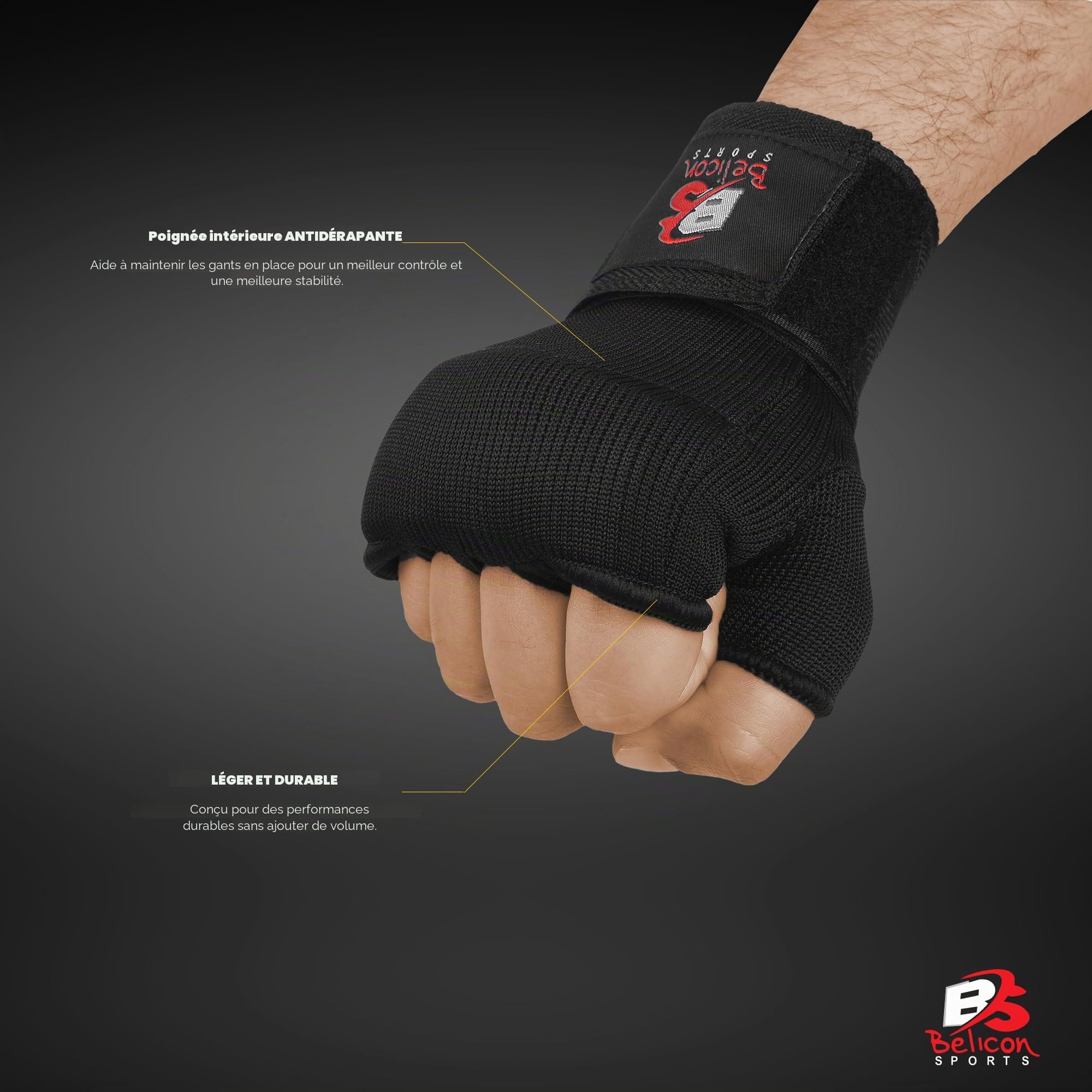 Gants intérieurs de Boxe pour Kickboxing, Boxe et Arts Martiaux, pour Hommes et Femmes