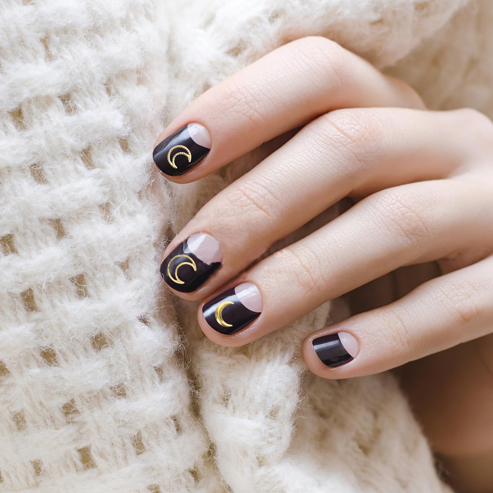 Ciondoli Lunari per Nail Art Oro Rame 1500 Pezzi, Stile Lussuoso | Finiture Piene, Cave e Testurizzate, Uso Quotidiano e Salone, Ampia Scelta per Manicure Fai da Te