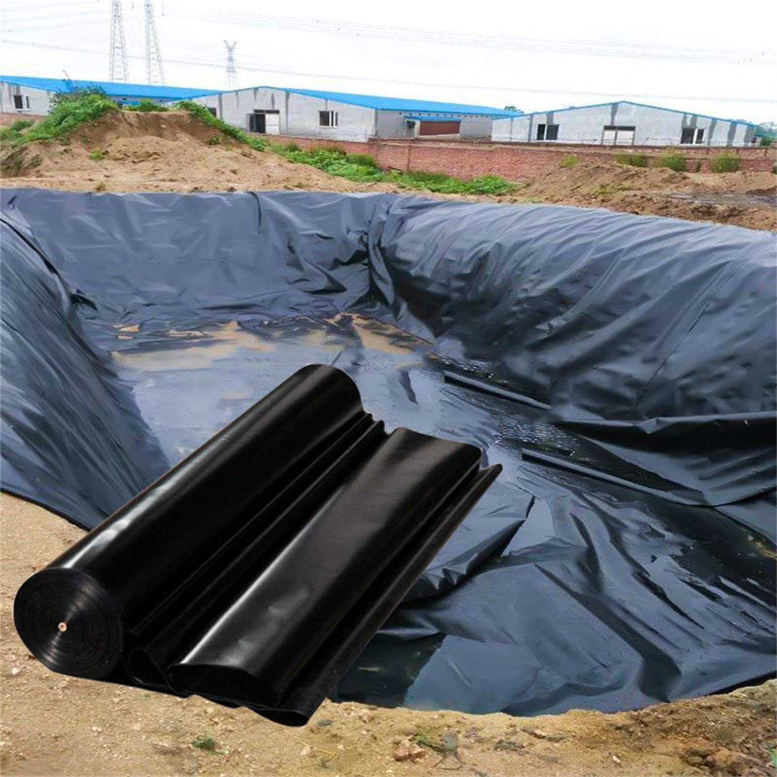 Mata do stawu, wytrzymała wodoodporna plandeka do stawu – lekka mata materiałowa o grubości 0,2 mm / 0,3 mm do ochrony HDPE i tworzywa sztucznego, trwała bariera do użytku w ogrodzie i na zewnątrz