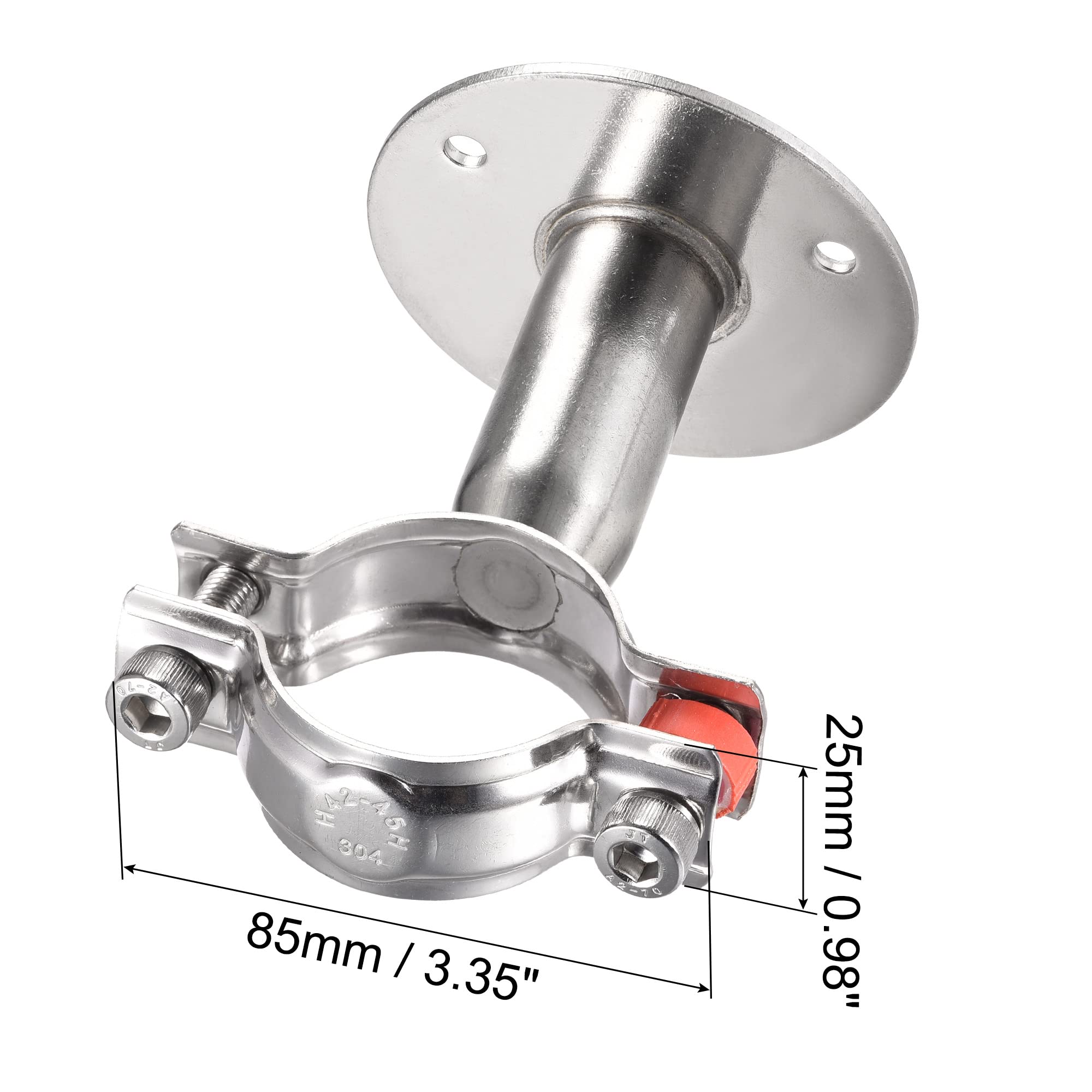 Sourcing Map Rohrhalterung Aus Edelstahl 304 – Wand- Oder Deckenmontiert, Für Rohrdurchmesser 38–40 Mm, Mit Befestigungsteilen