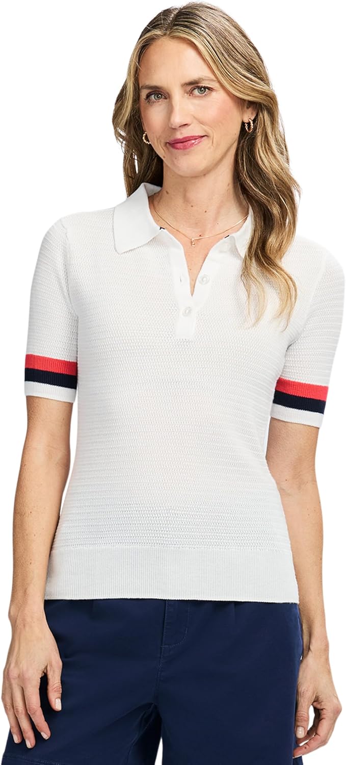 Izod Womens Short Sleeve Sweater Performance Stretch Golf Collared Polo