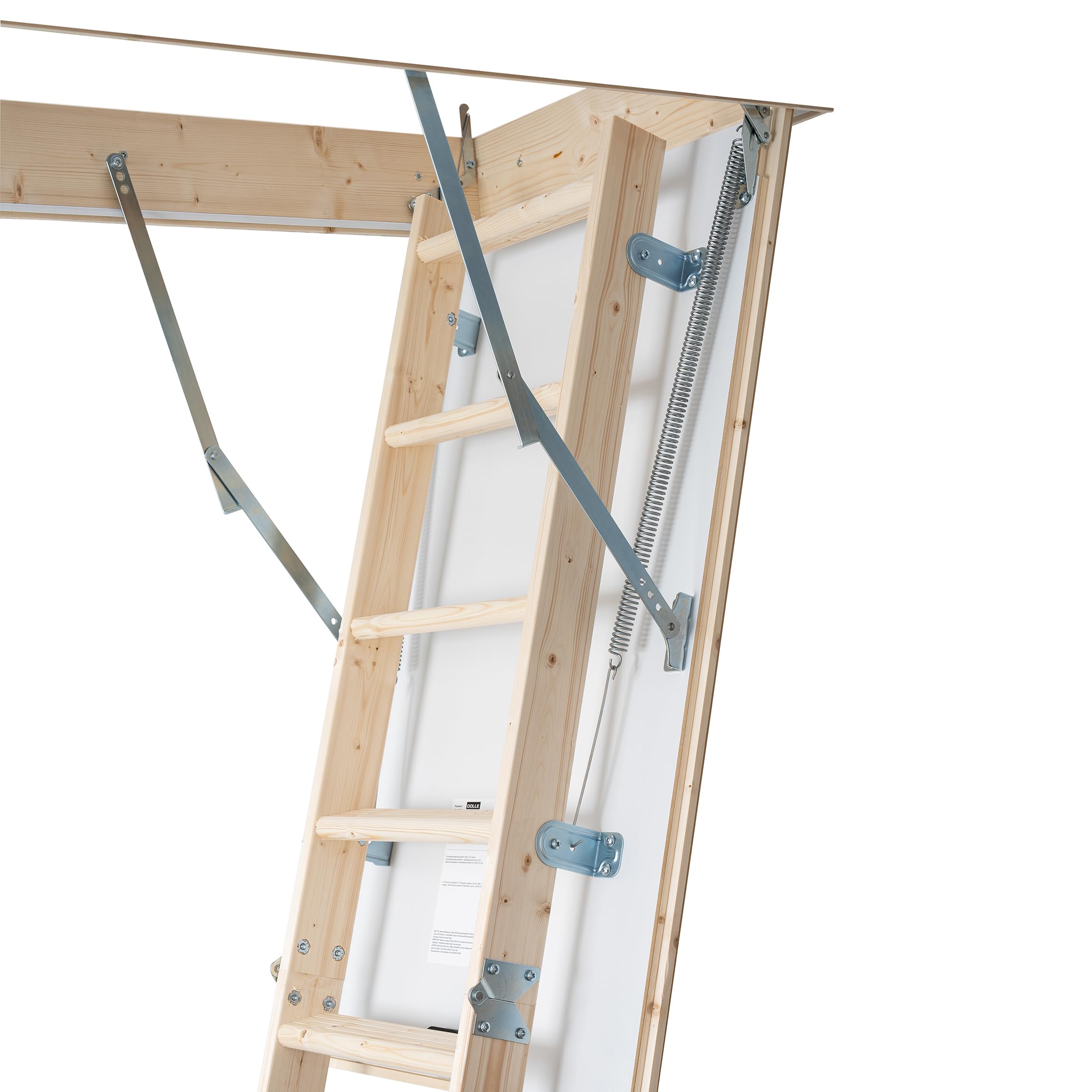 DOLLE Dachbodentreppe wärmegedämmt 120×60 cm – für lichte Raumhöhen 285 cm Klapptreppe mit U-Wert 1,60 Holz, 3-teilig, inkl. Bedienstab Belastbar bis 150 kg