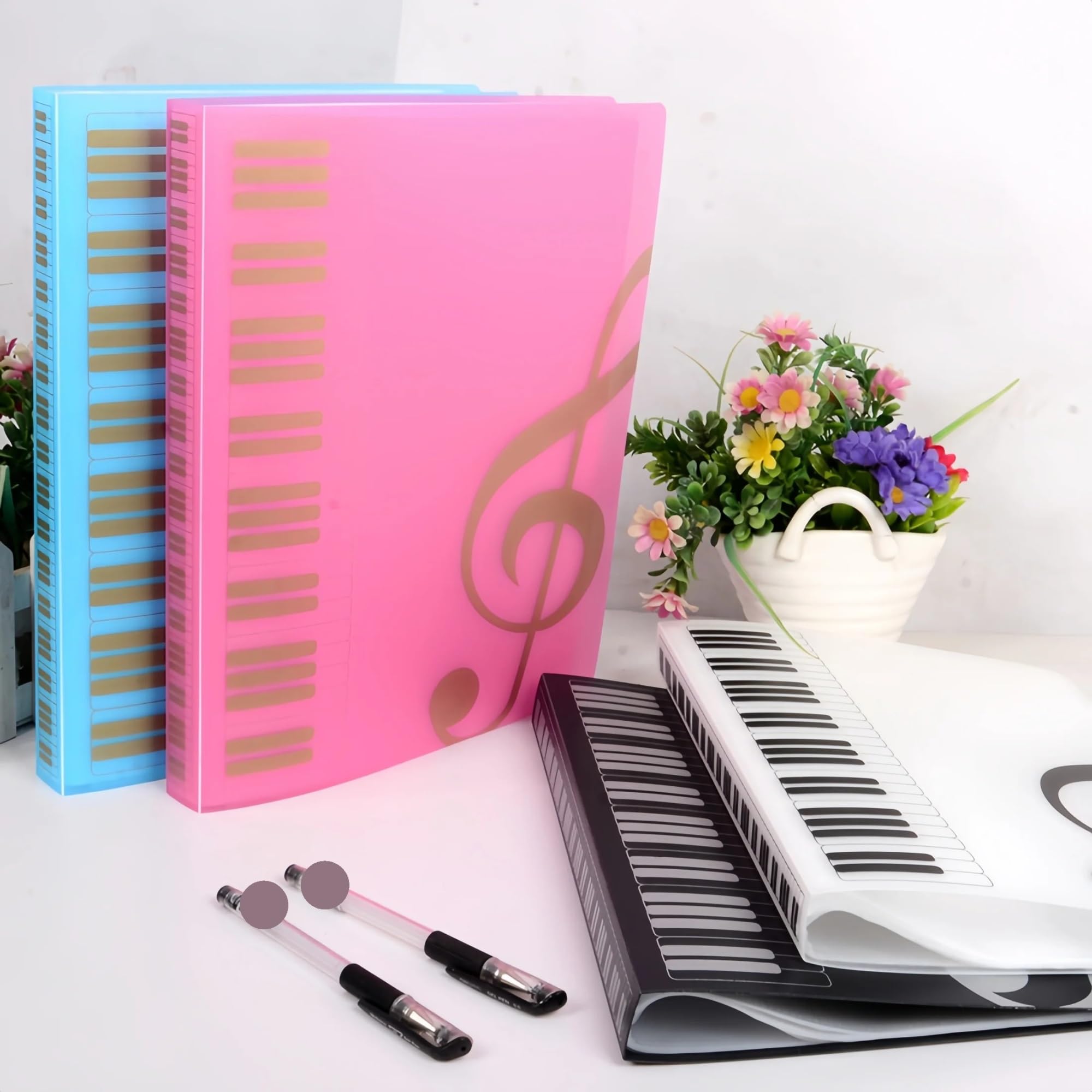 2PCS A4 Organ Folder Für Mappe/Portfolio | Office Multi Layer Folder Paper Storage Organ Bag(Red)