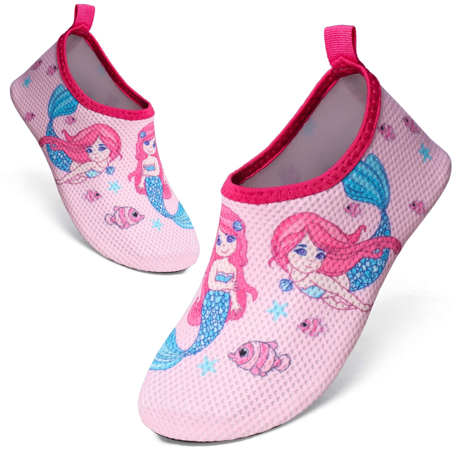 TMEOG Escarpines Niño Niña Zapatillas Agua Zapatos de Playa y Piscina de Antideslizante Calcetines Natación Calzado para el Agua Zapatos Descalzos para Niños 22-33EU