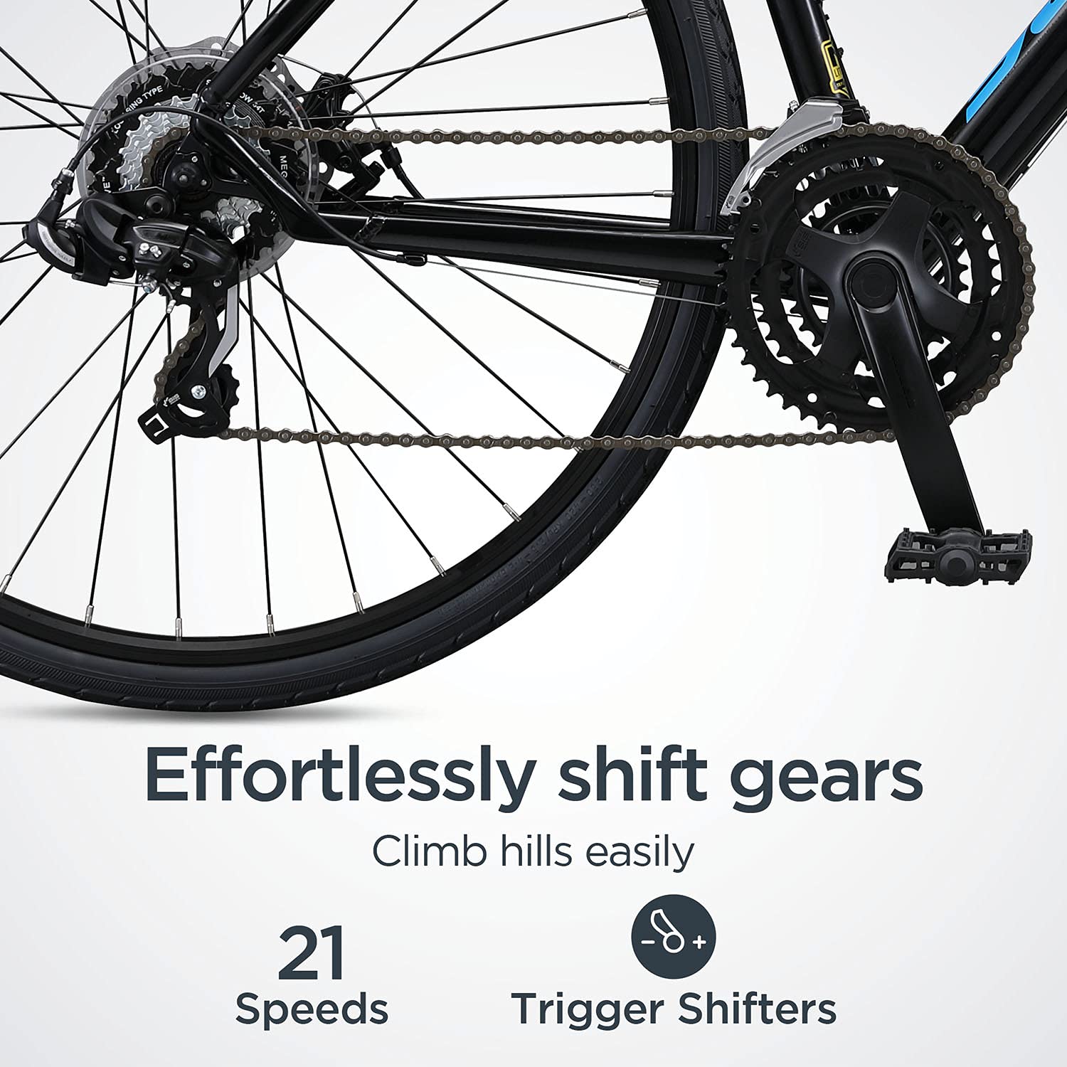 Schwinn Vantage F3 Adult Sport Hybrid Bike, 21-Speed Drivetrain, 48cm Medium Aluminum Frame, Flat Bar, Disc Brakes, Smooth Ride Technology, Black